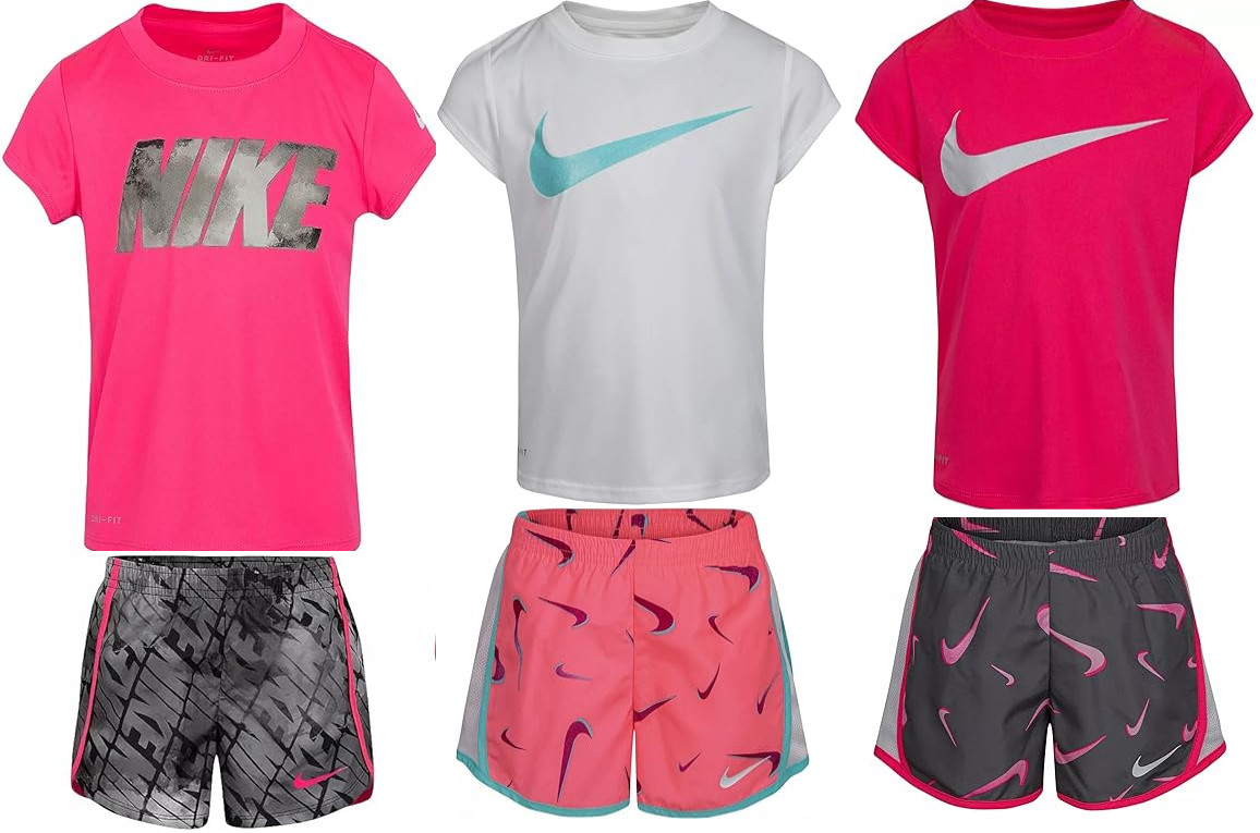 Nike Dri-Fit Little Girls' Graphic Tee & Short 2-Piece  Set