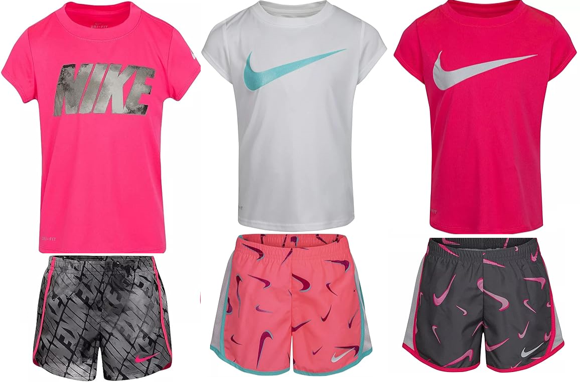 Nike Dri-Fit Little Girls' Graphic Tee & Short 2-Piece Set