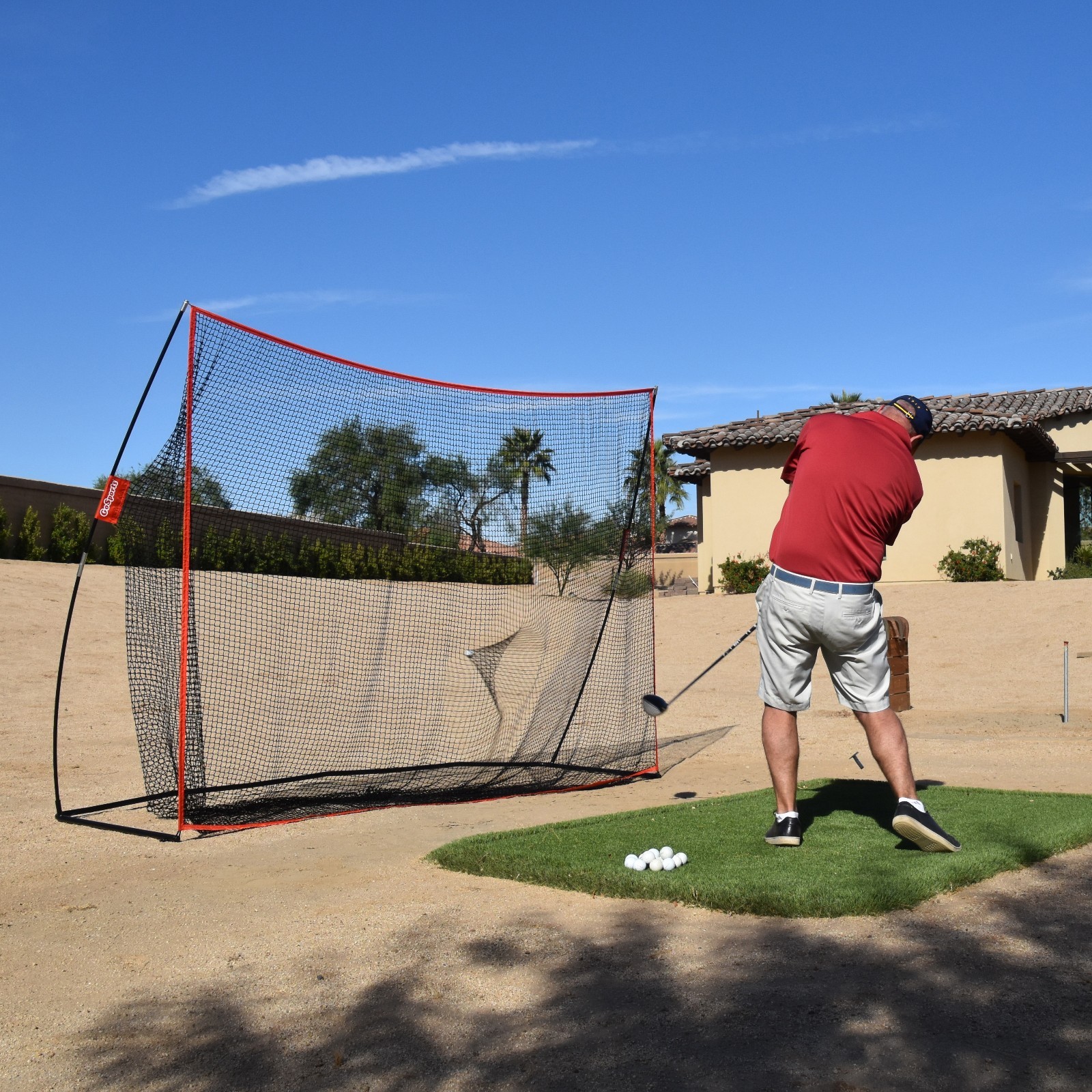 GoSports Golf Practice Hitting Training Net Huge 10' x 7' Indoor Outdoor Driving