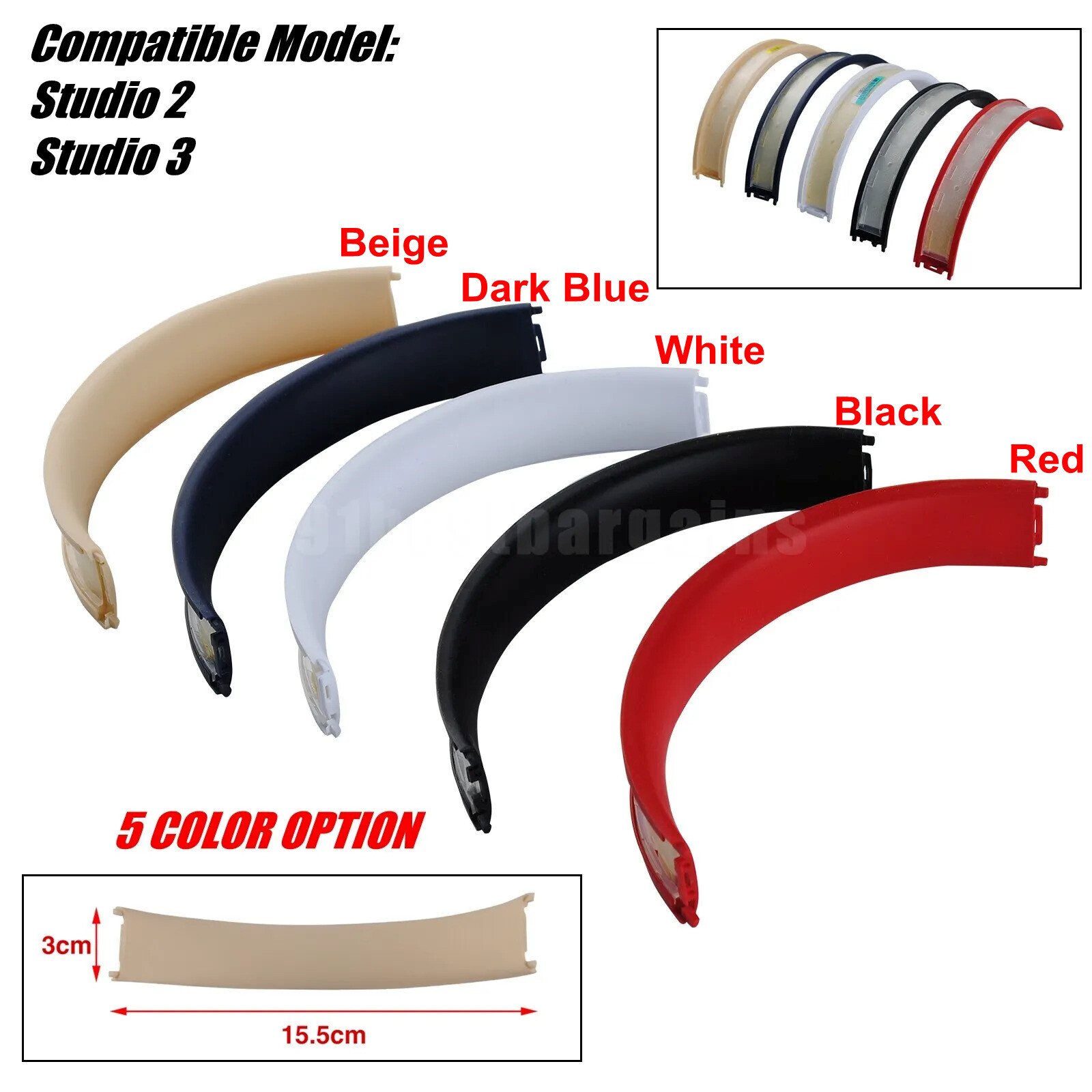 OEM Headband Beats By Dre STUDIO 3 3.0 Wireless Hinge Connector Panel Ear Pads