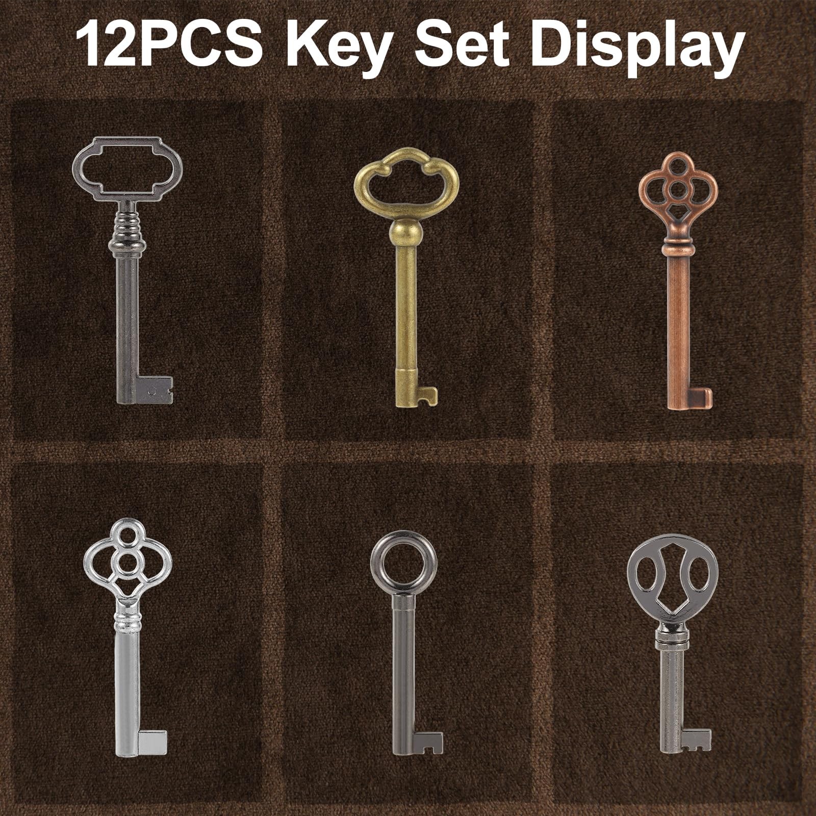 12PCS Hollow Barrel Universal Skeleton Key for Vintage Furniture and Locks