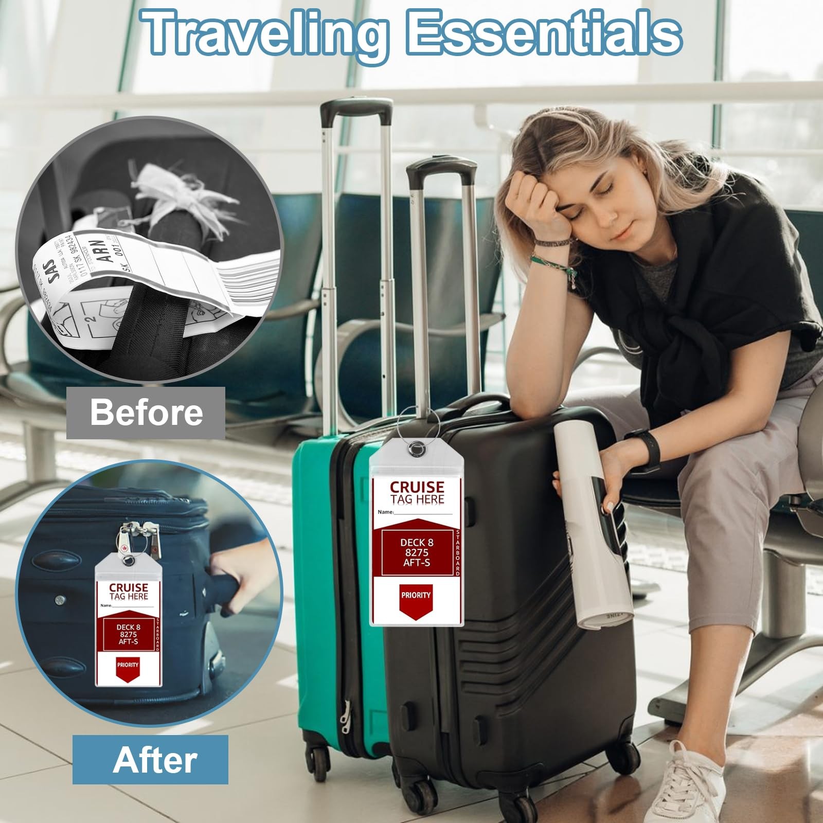 8-Pack Cruise Luggage Tag Holder, Cruise Luggage Tag Holder can be Used for 2...