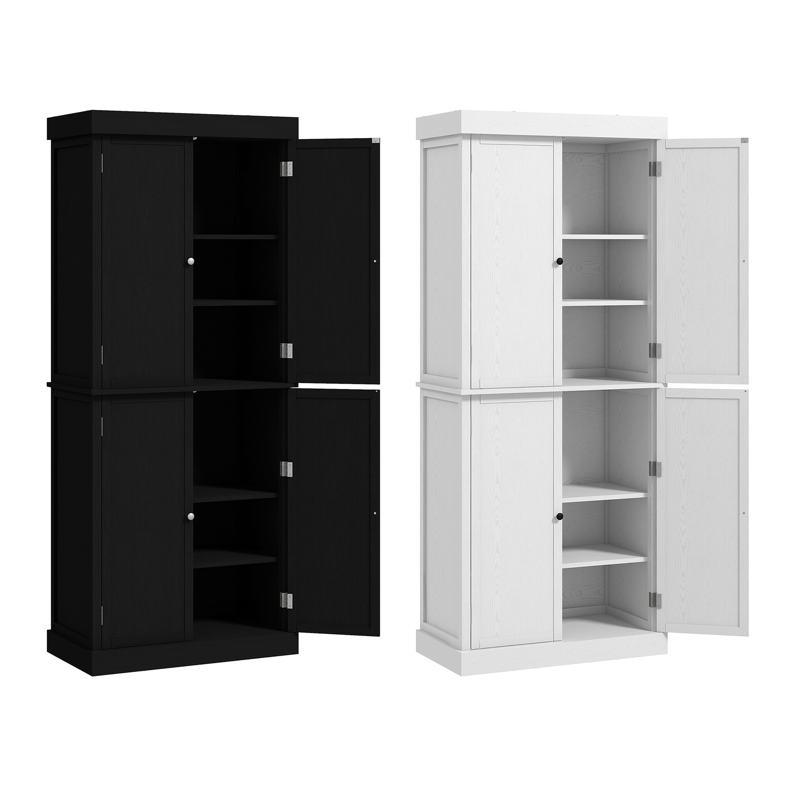 72.5" Kitchen Pantry Storage Cabinet, Freestanding Kitchen Cabinet with 4 Doors