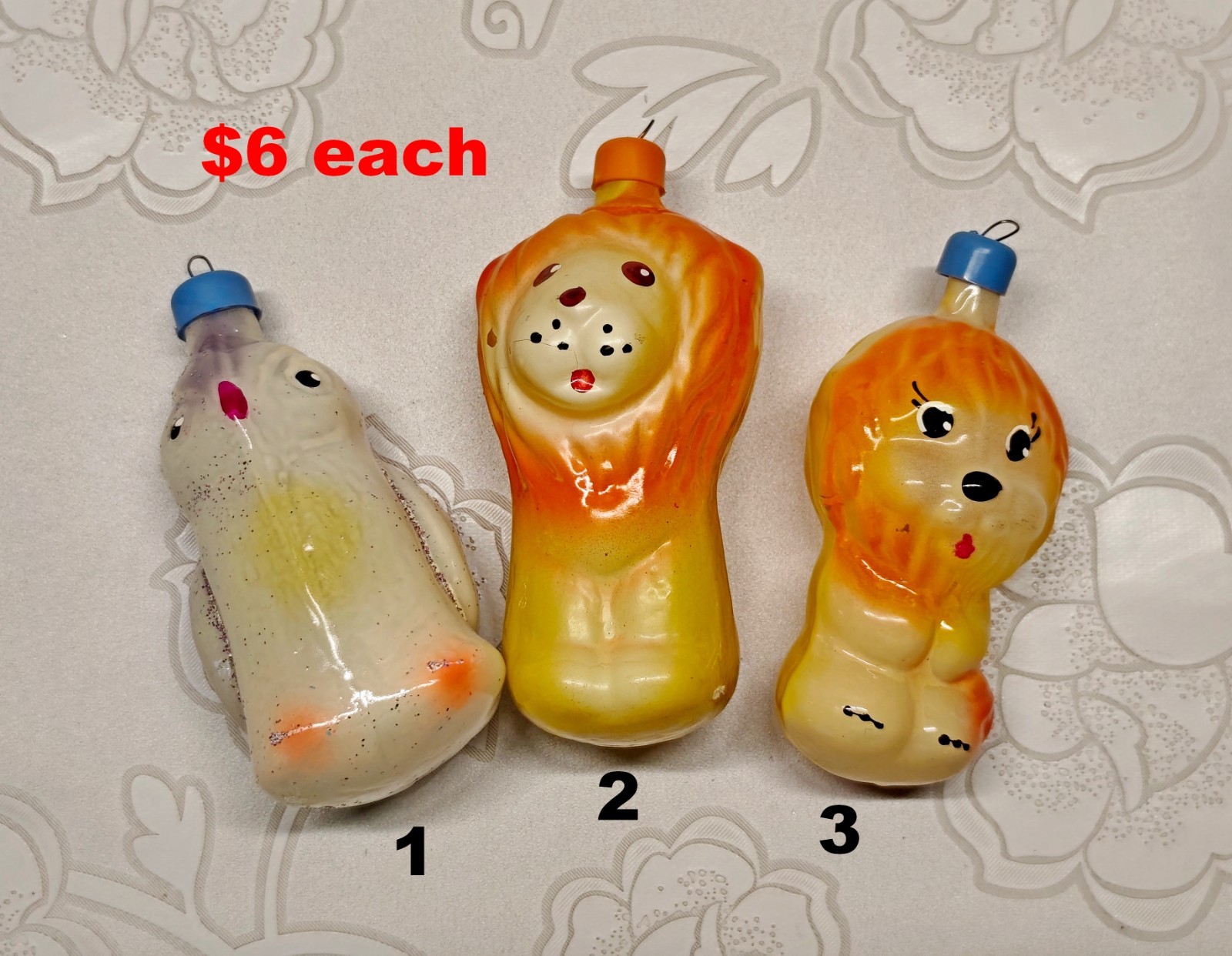 Vintage glass Christmas Ornament animals decoration soviet USSR