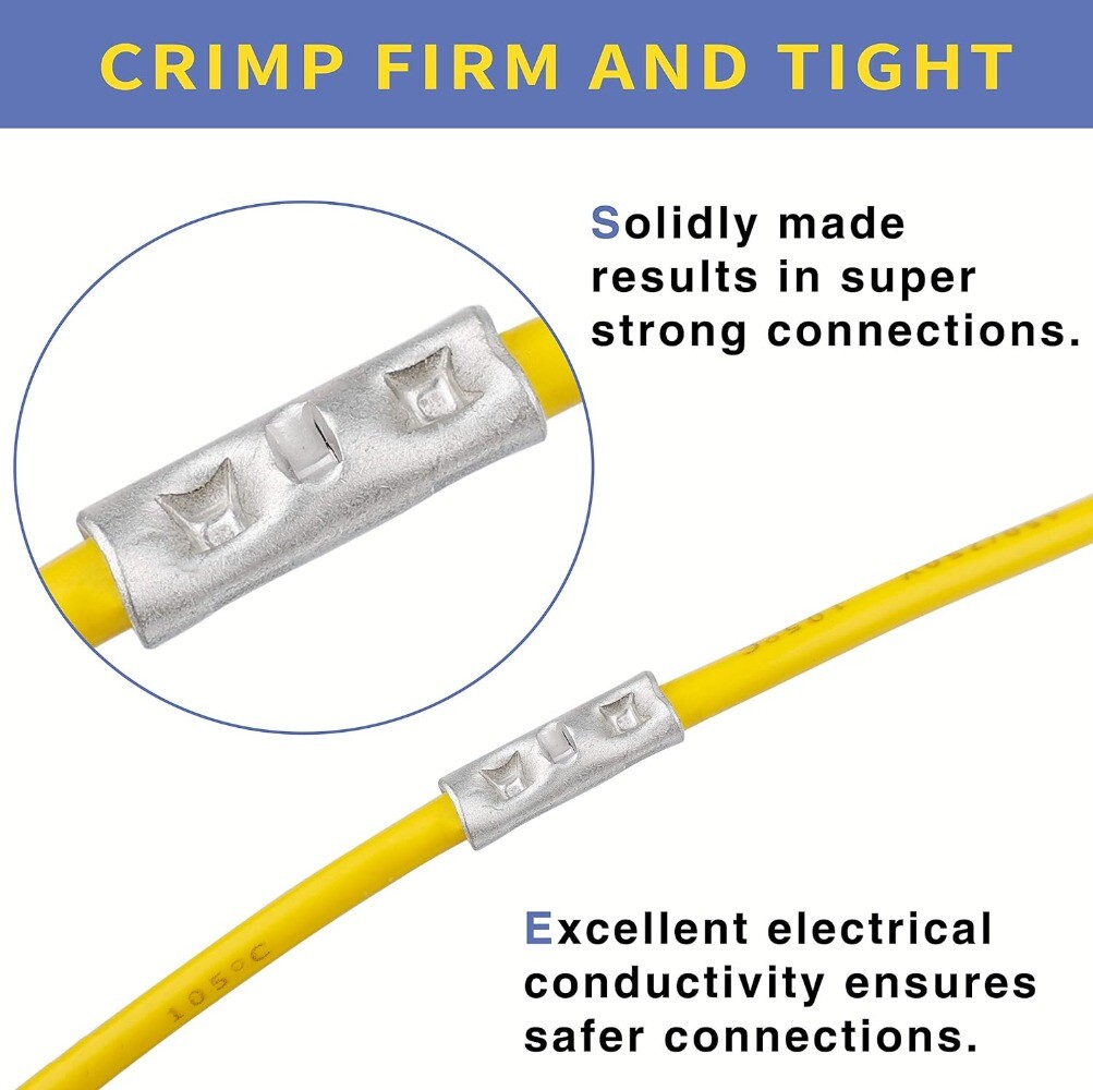 660PCS Non Insulated Butt Splice Uninsulated Crimp Wire Connectors Terminals Kit