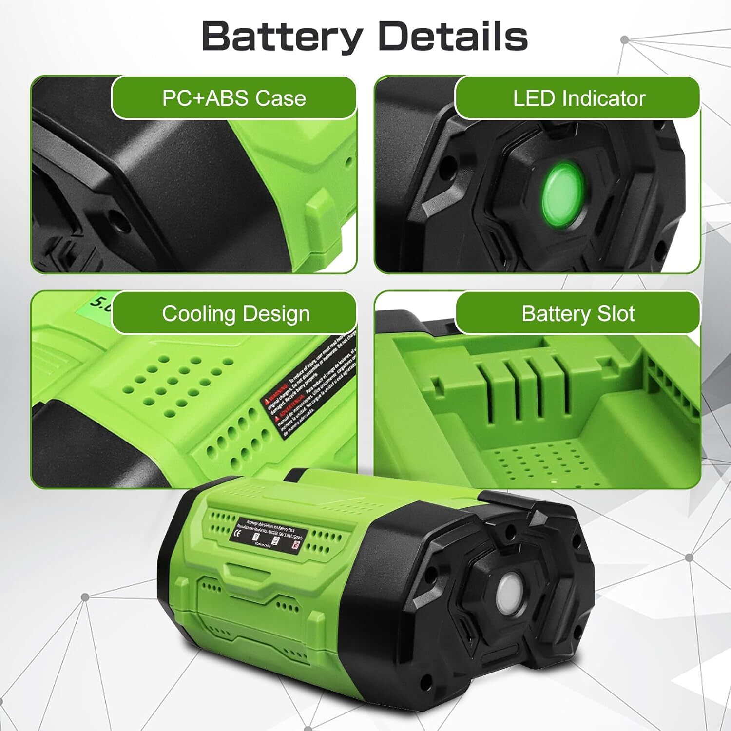 56V 7.5Ah Lithium-ion BA5600T Battery For EGO 56V 7.5Ah BA1400T BA2800 BA4200T