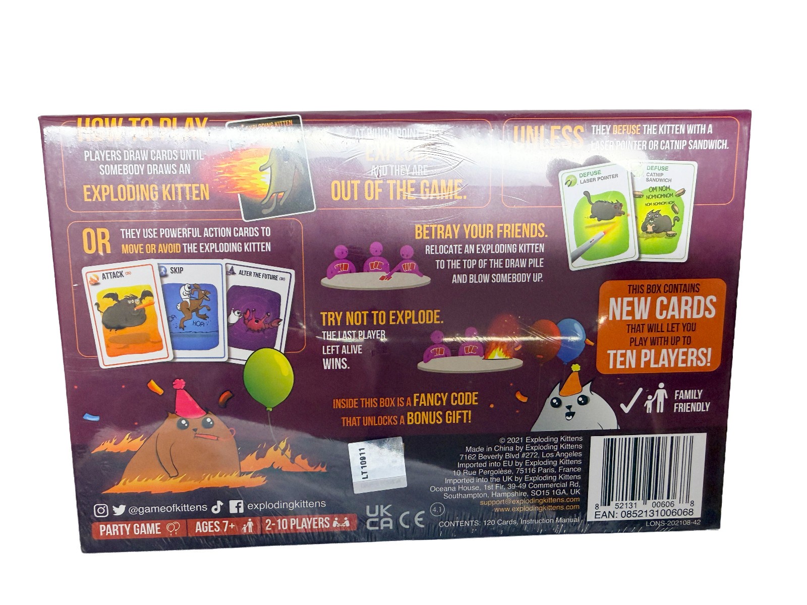 EXPLODING KITTENS (Party Pack) 10 Player Card Game BRAND NEW SEALED