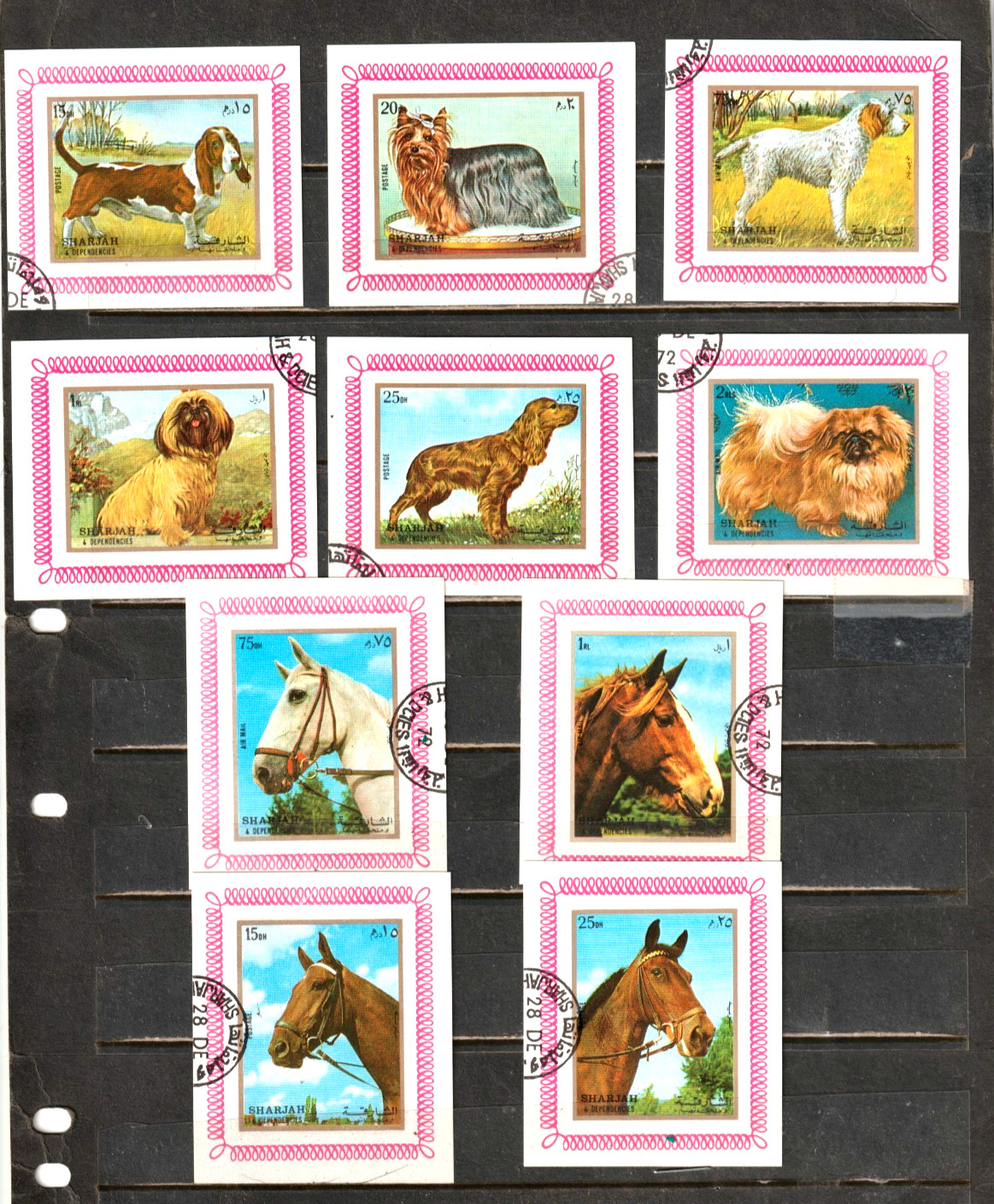 Dogs & Horses = 10 Colorful deluxe Sheets = 2  1/4 X 2 5/8