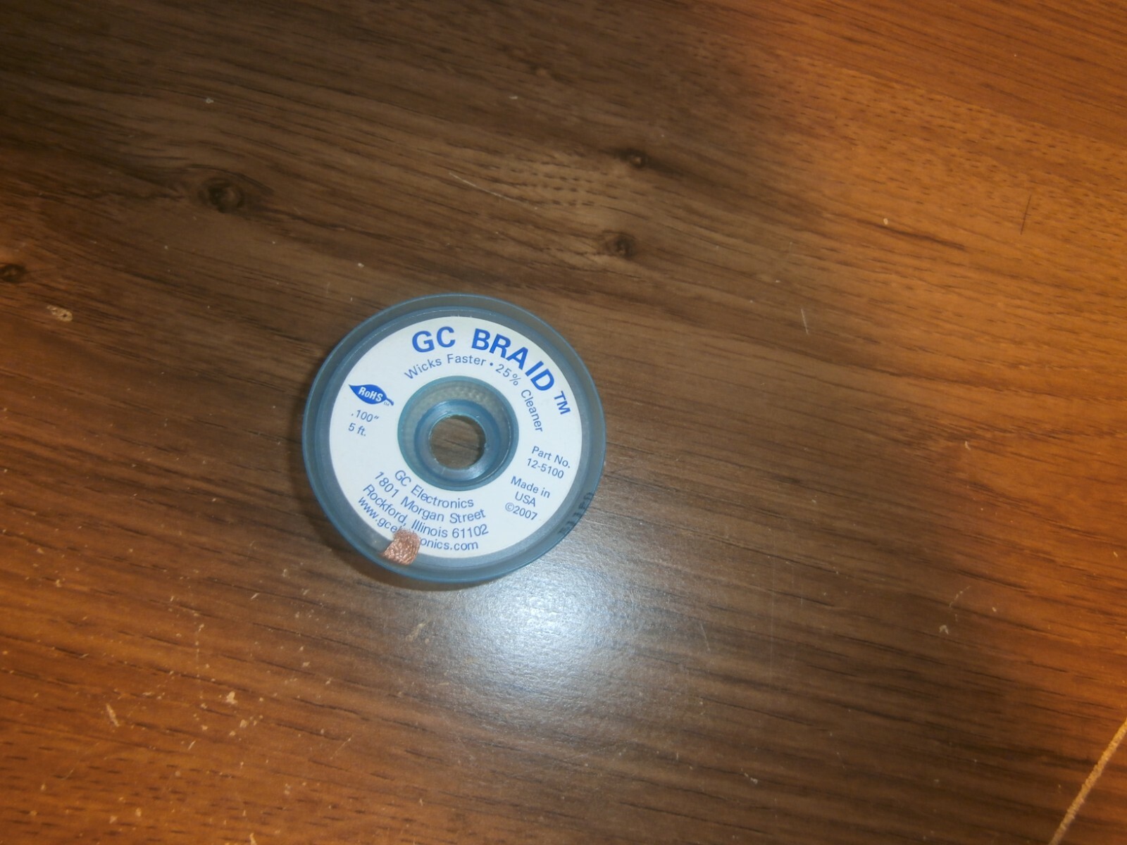 GC ELECTRONICS DE-SOLDER BRAID 12-5100 USA MADE 5FT .100",NEW