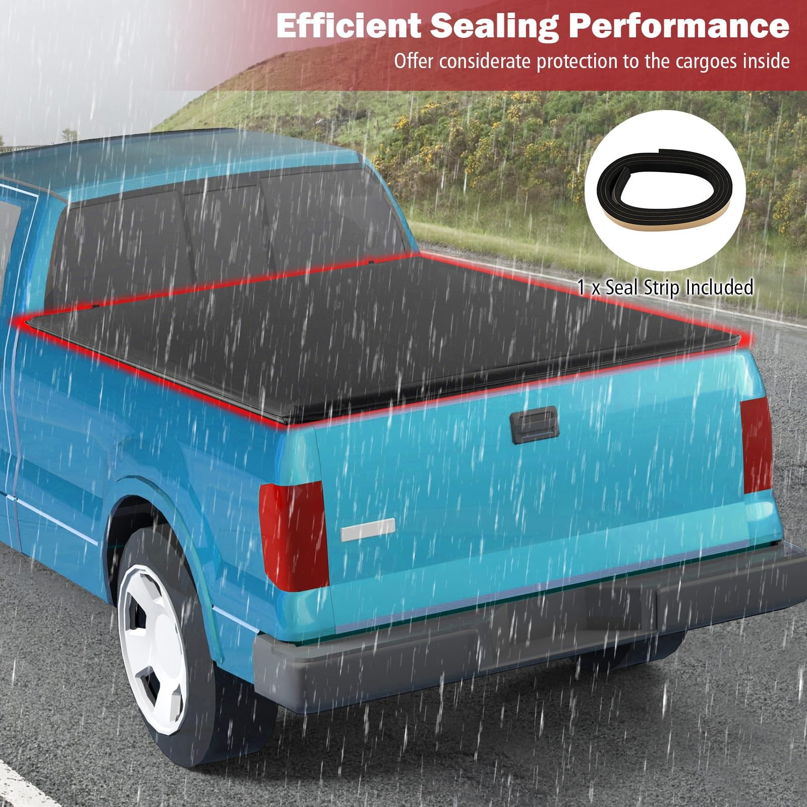 Soft Roll-up Tonneau Cover for 2002-2023 1500 2500 3500 6.4 Bed