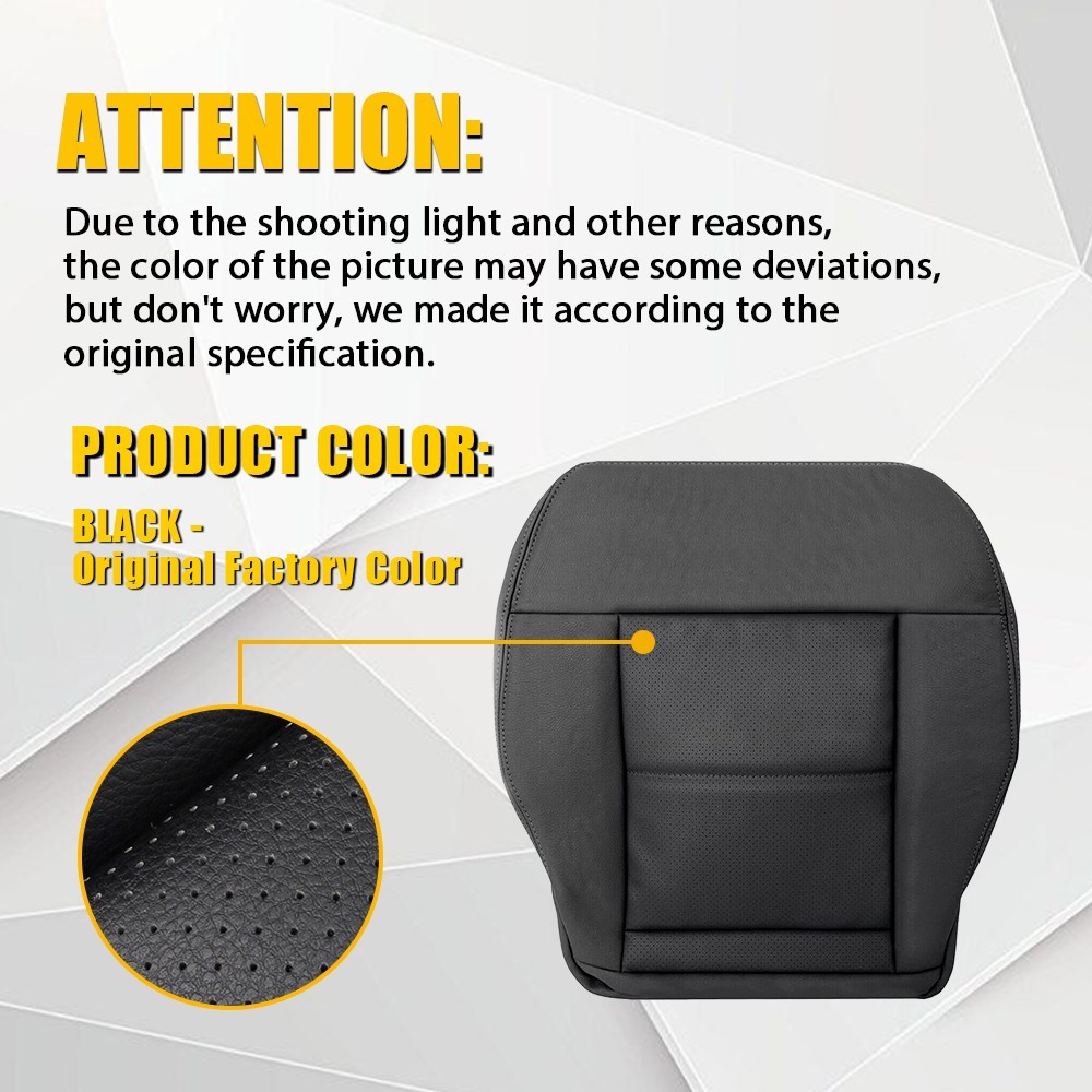 Driver Side Bottom Seat Cover 2010-2014 For Mercedes Benz E350 E550 Sedan Black