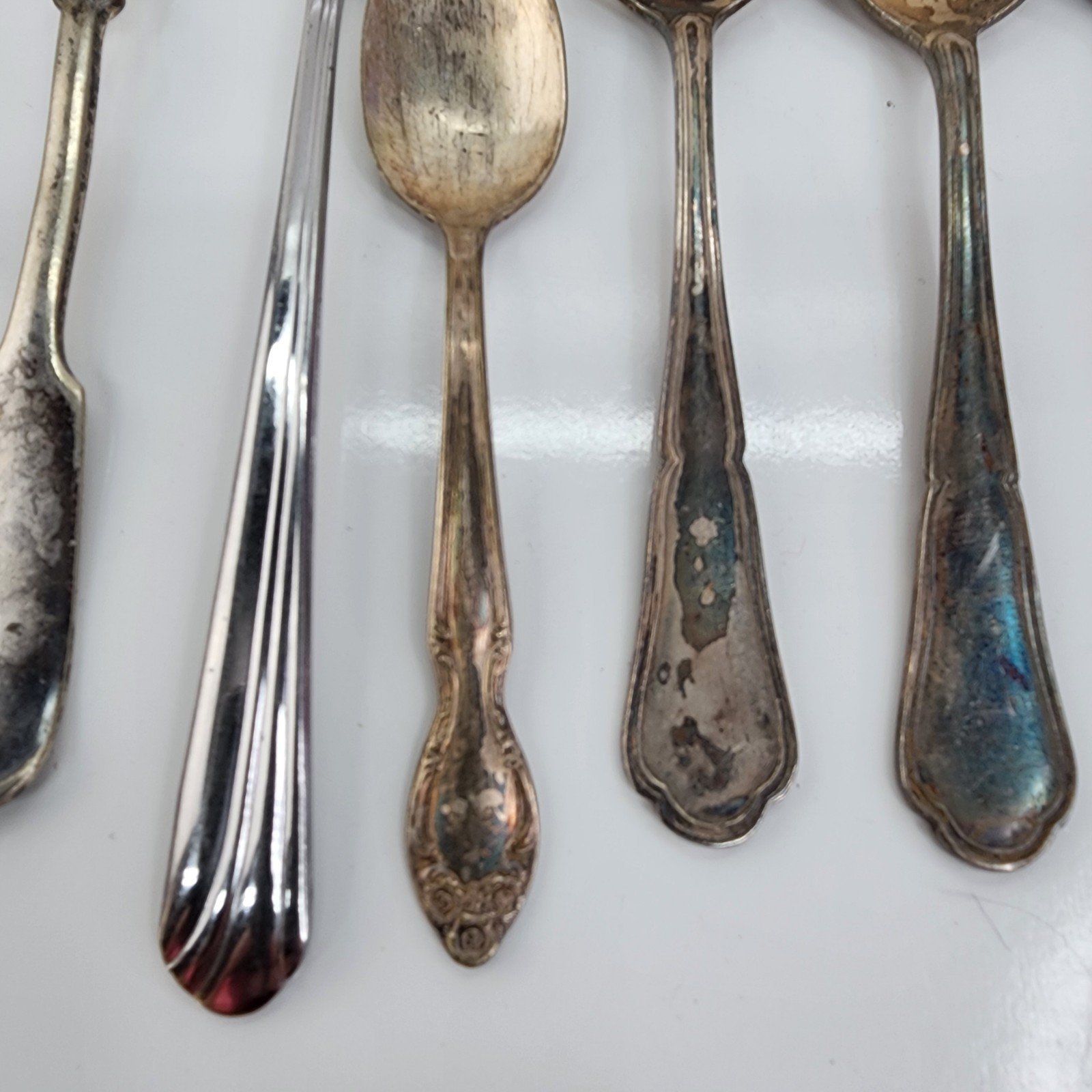 Lot 8 Vintage Silverplate Flatware Forks Spoons Mixed Patterns Craft ACME Rogers