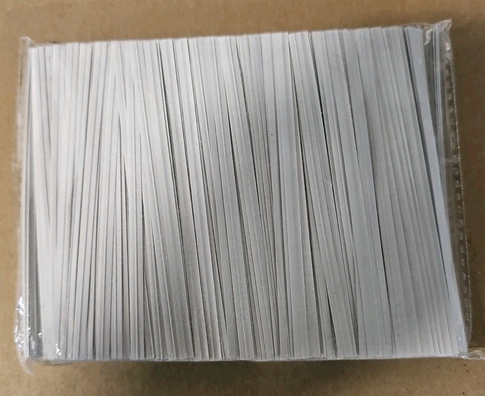 1000 Pcs White Paper Twist Ties 4 x 5/32 " Reusable Bread Ties for Bags Candy