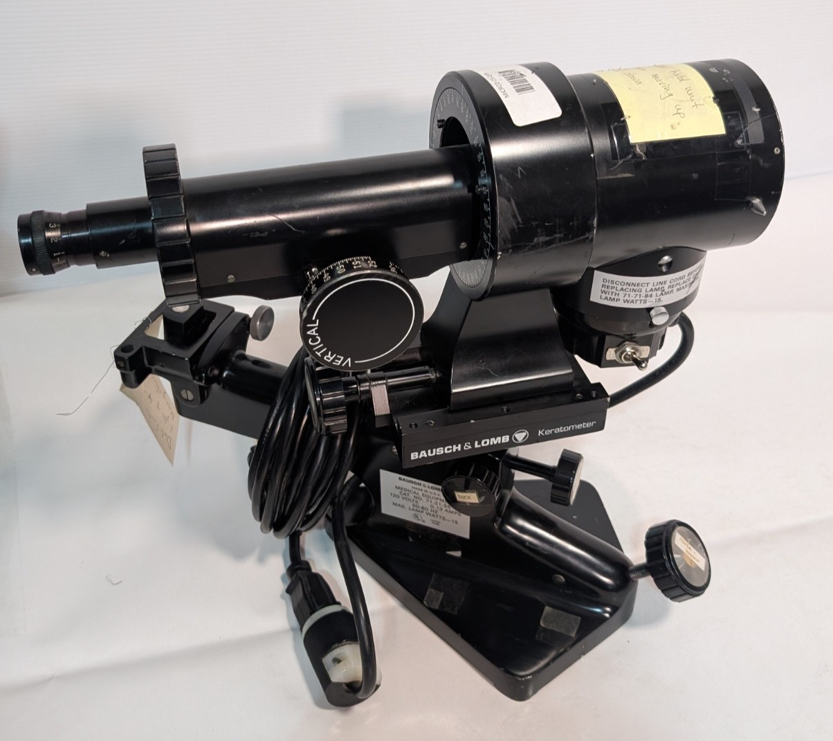 Vintage Bausch & Lomb 71-21-35 Keratometer with Stand, Missing Chin Rest