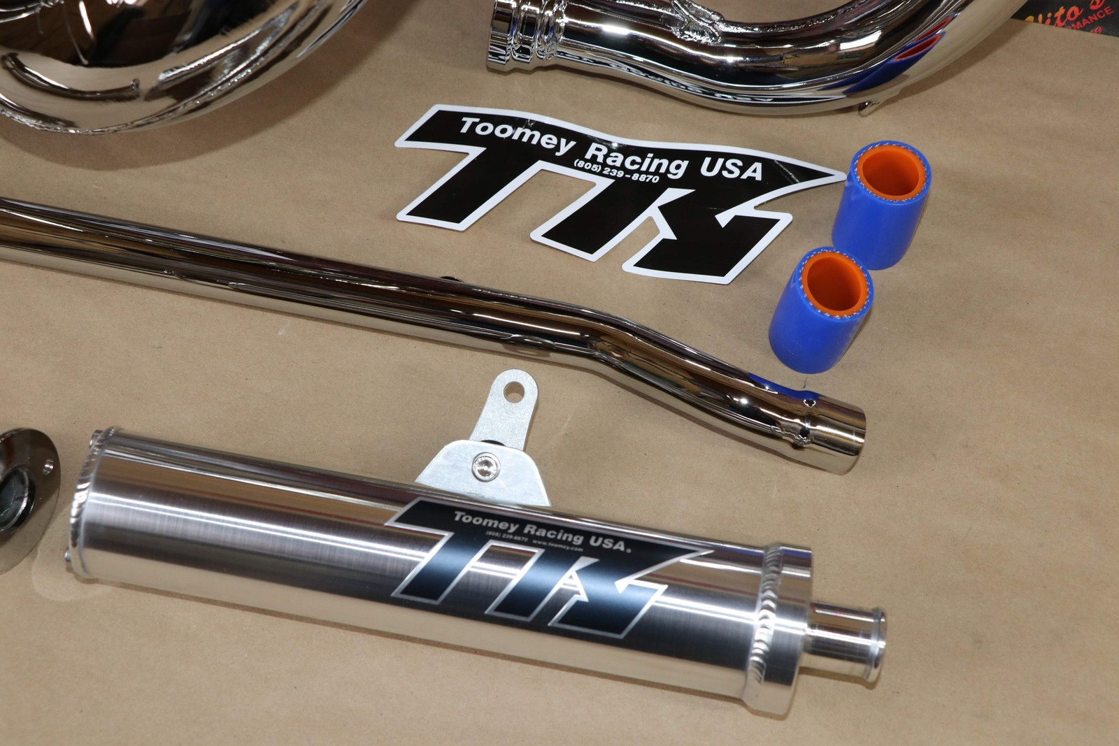 NEW Yamaha Banshee CHROME Toomey Racing T6 Pipes + T-6 silencers 1987-2006