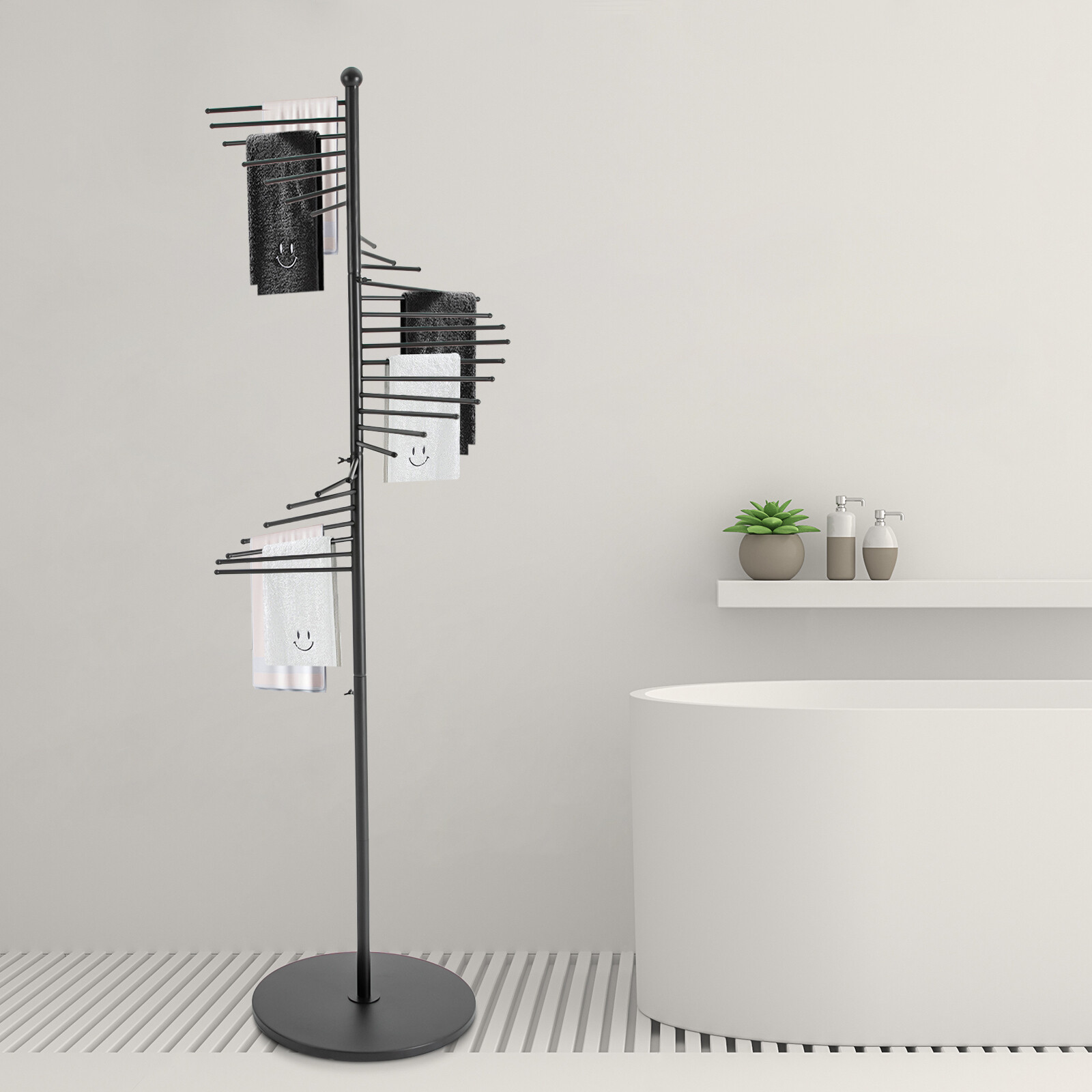 Metal Scarf Display Stand Modern Bedroom Floor Stand Scarf Tie Belt Bag Hat Rack