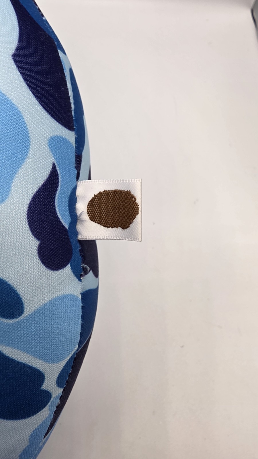 A Bathing Ape BAPE Travel Pillow Blue Camo Authentic USED