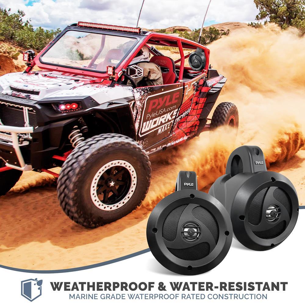 Pyle 4 Waterproof Rated Off-Road Speakers-900W Compact Power Sport Vehicle-Pair