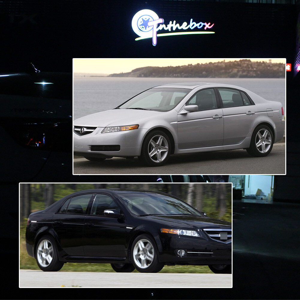 For 2004-2008 Acura TL Clear Front+Rear White LED Side Marker Lights Lamps 4PCS