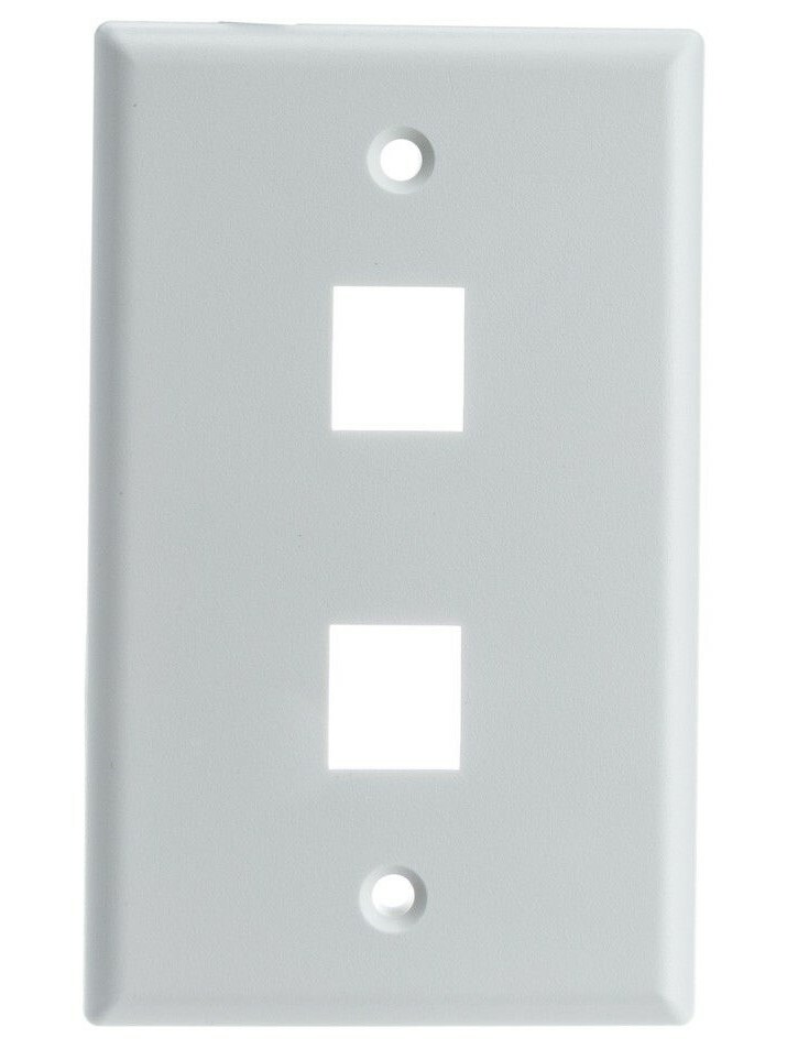 Wall Plate for Cat5e Cat6 Cat7 Keystone RJ45 Jack White 1 2 3 4 6 Ports Hole Lot