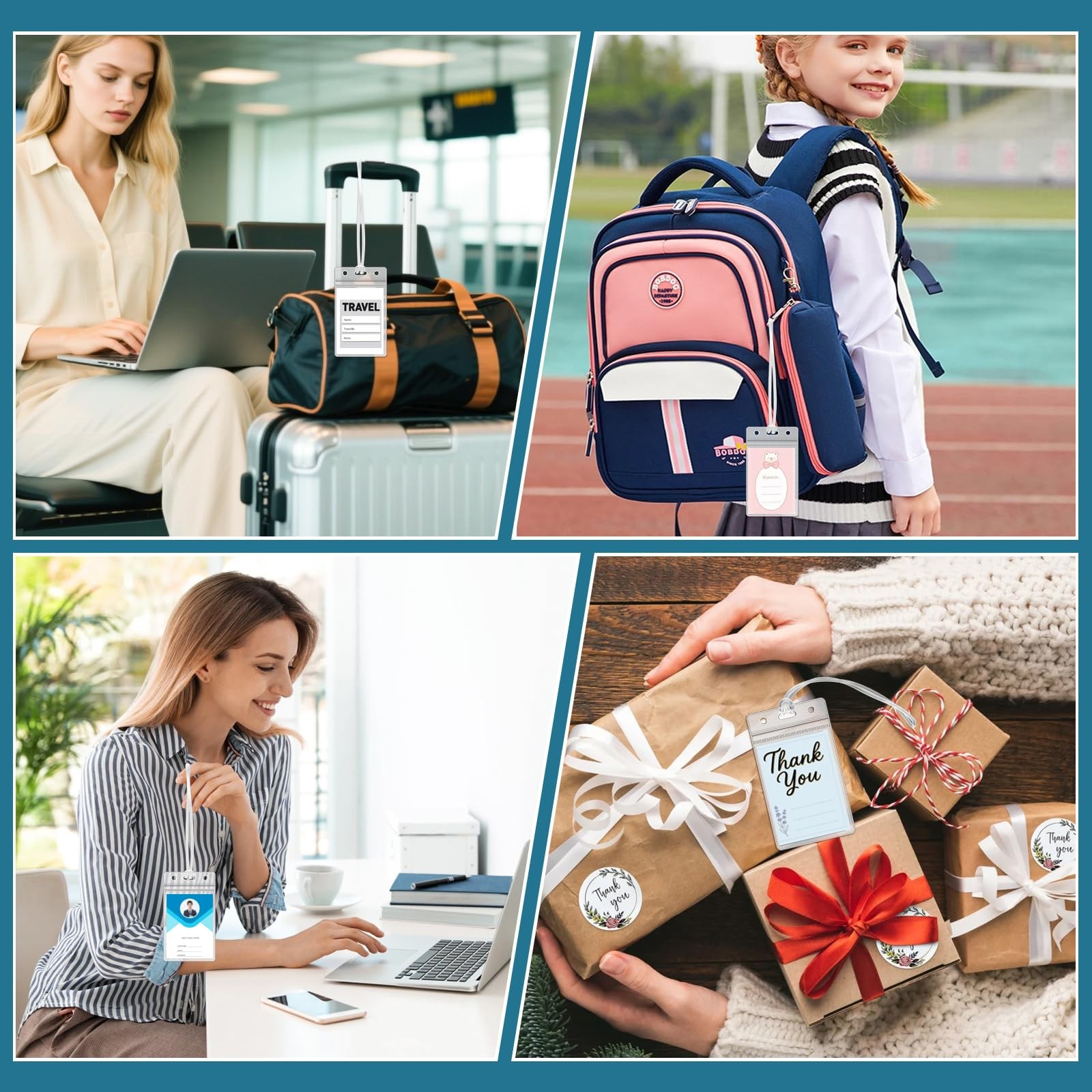 Oomcu 30 PCS Clear Plastic Luggage Tags Holders Bulk - Cruise ID Card