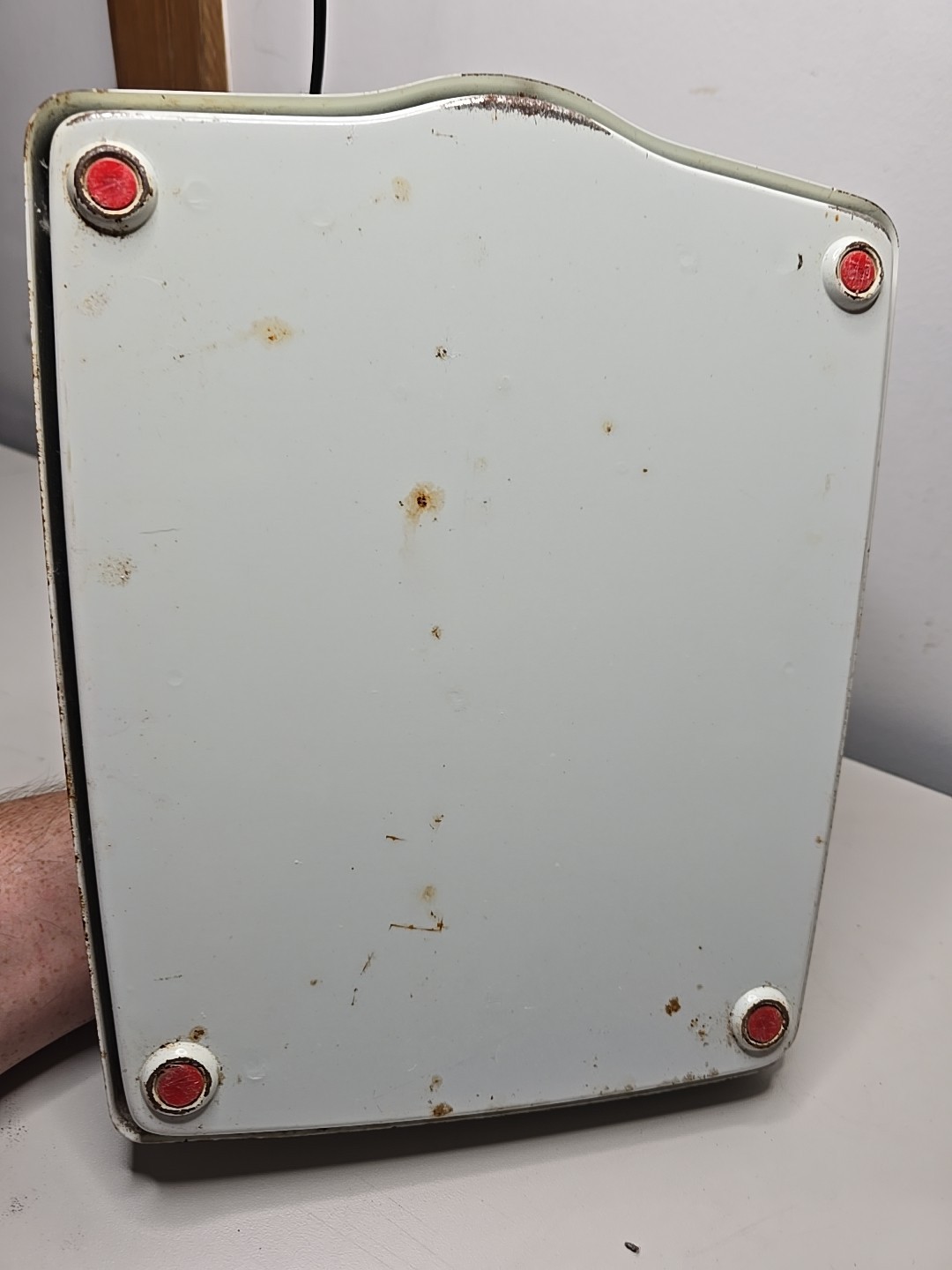 Vintage Detecto 1950s Bubble Bathroom Scale Beige w Silver Speckles MCM Art Deco