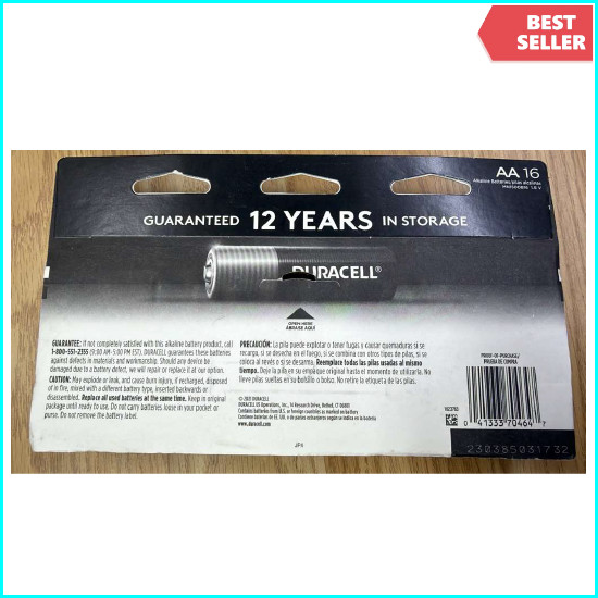 Duracell AA Batteries Power Boost 16 Count Alkaline 12 Year Storage