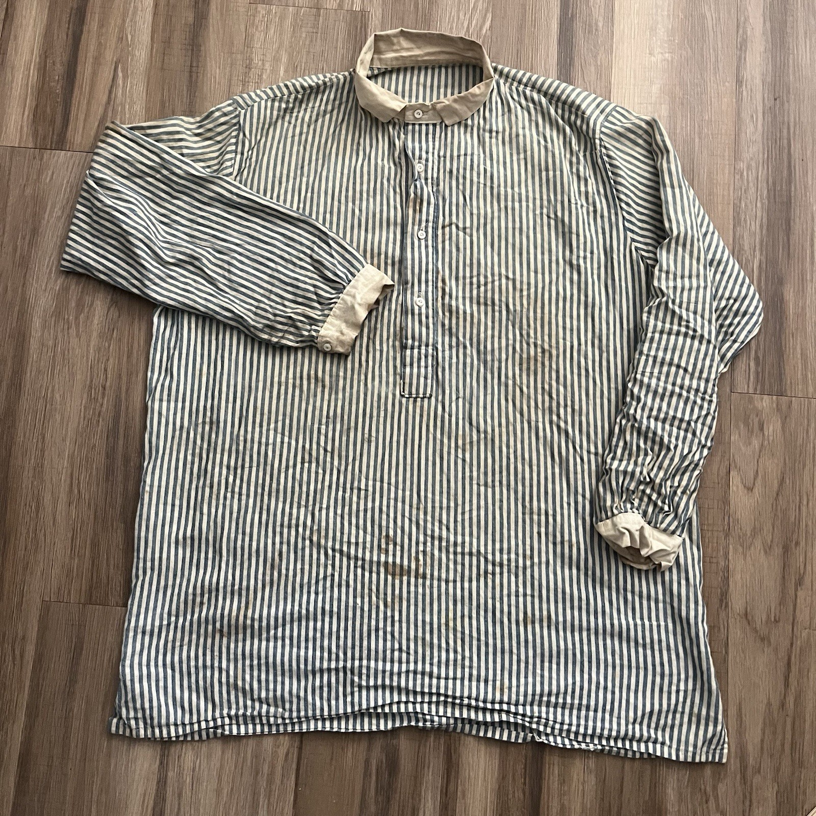 Vintage Repro Civil War Uniform Union Wool Trousers Sky Blue & Striped Shirt