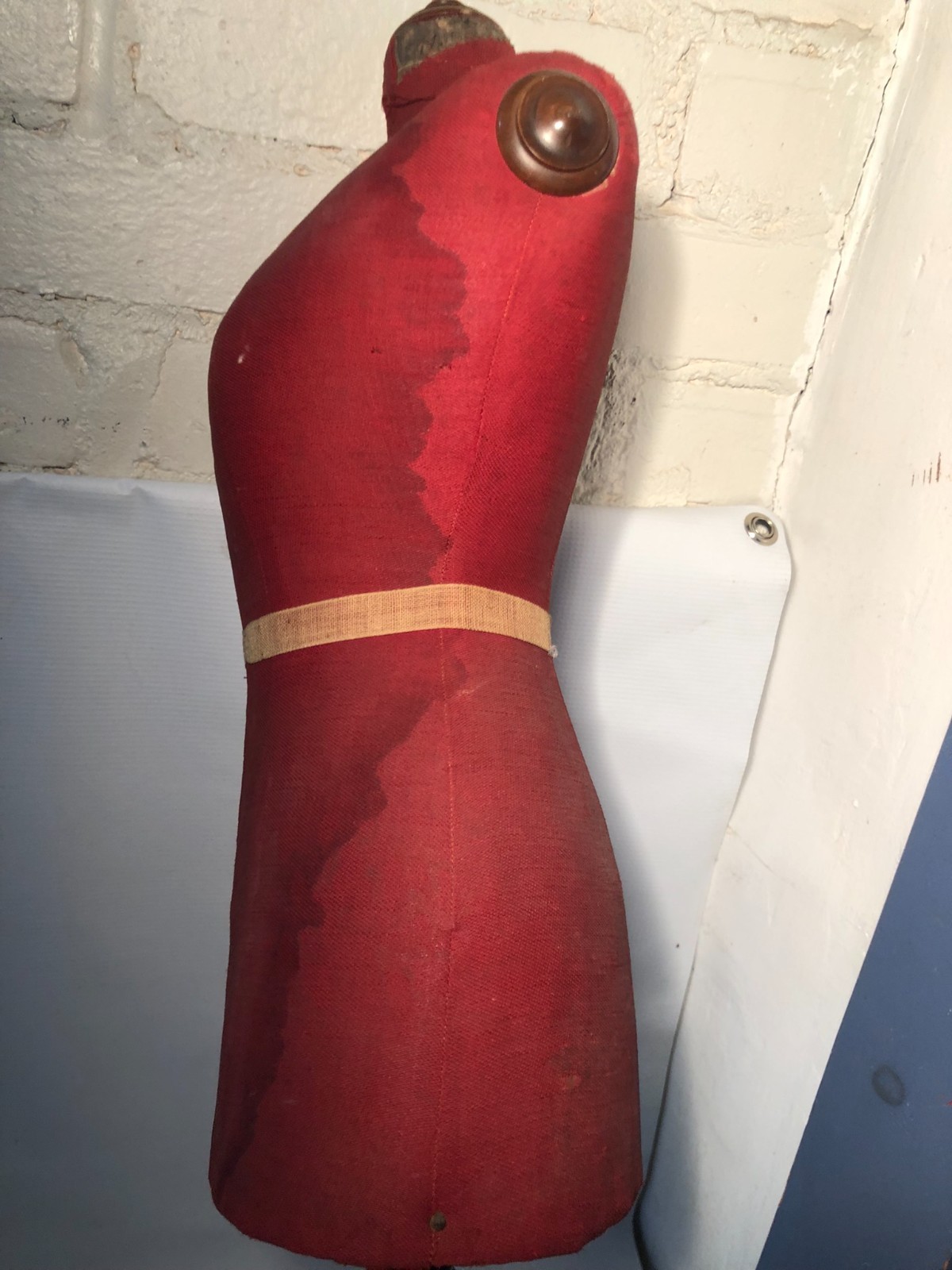 Antique Half Scale Miniature Mannequin Dress Form w Stand Counter Top