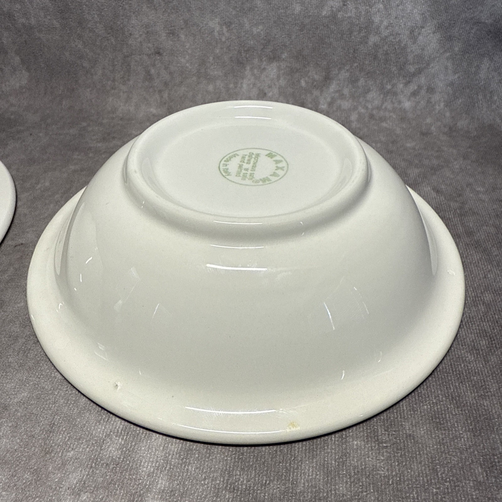 2 Maxam 8" Hand-Painted Striped Bowls Made in Italy Microwave Dishwasher Safe