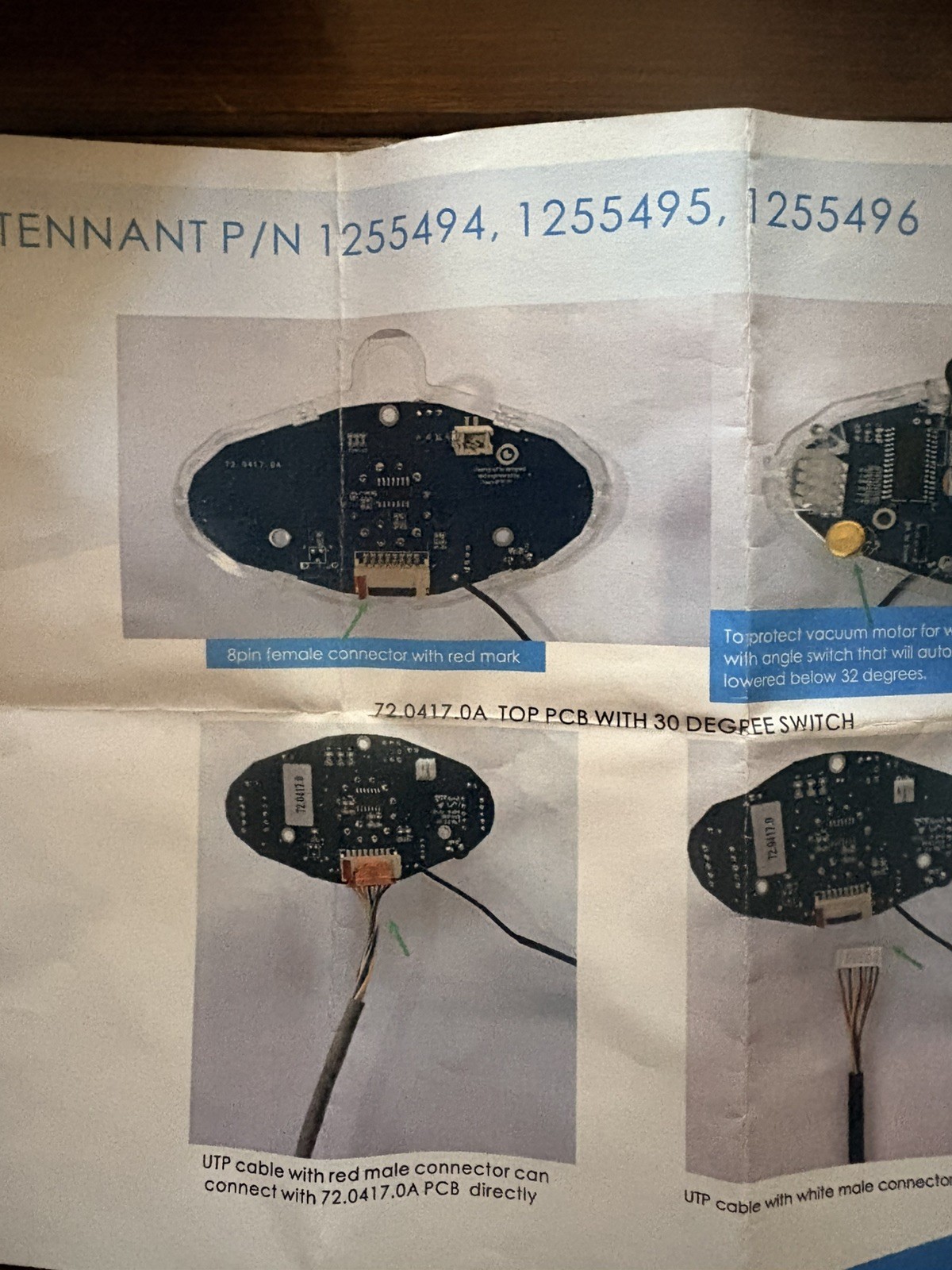 Tennant 1255494 Circuitboard kit IMOP, I-MOP XL. 1255494 1255495 1255496.