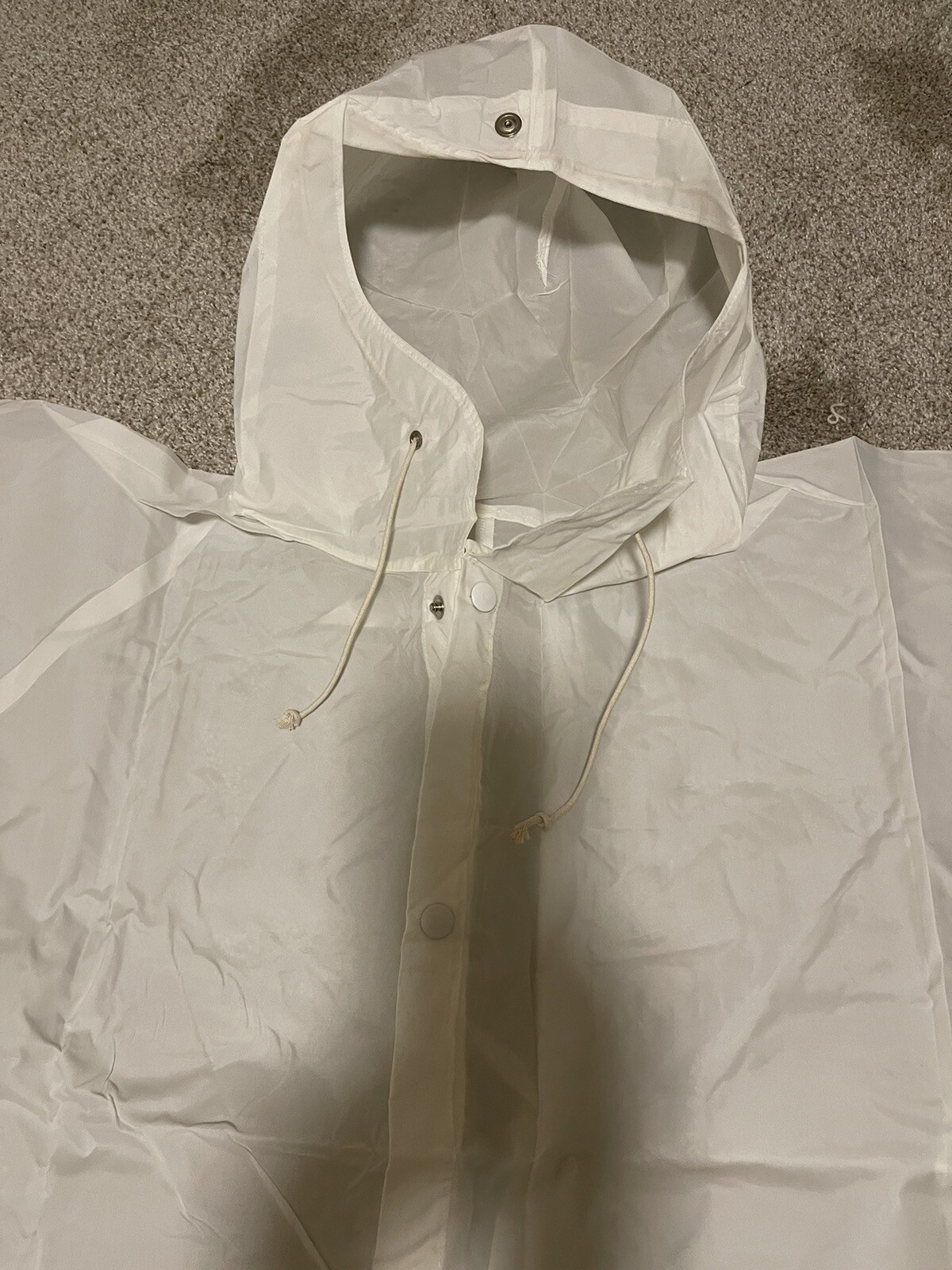 New White Swiss Army Latex Snow Camouflage Rain Poncho, Impermeable Waterproof!