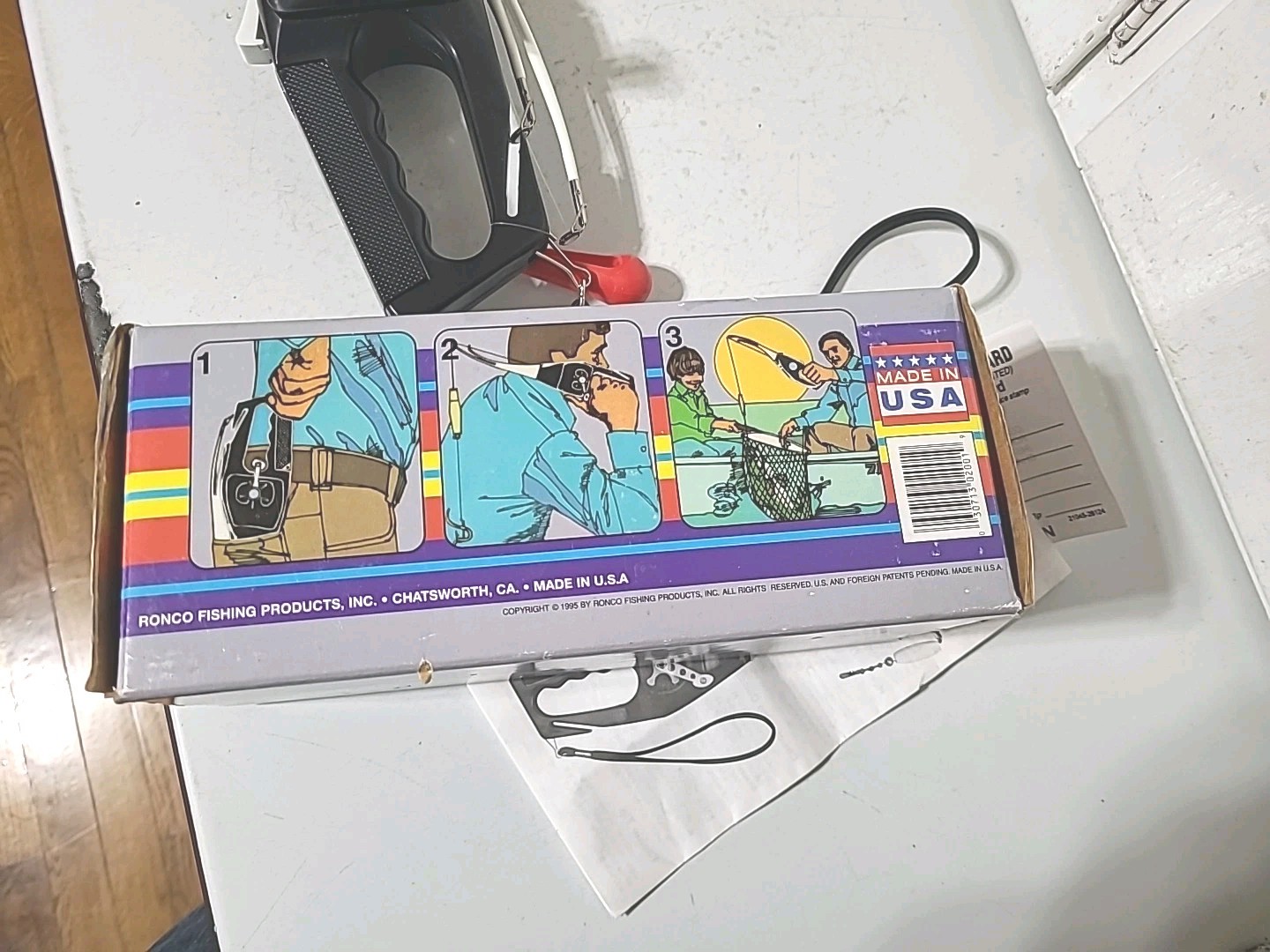 Ron Popeil Black Pocket Fisherman 1995 by Ronco USA MADE Spin Casting Outfit