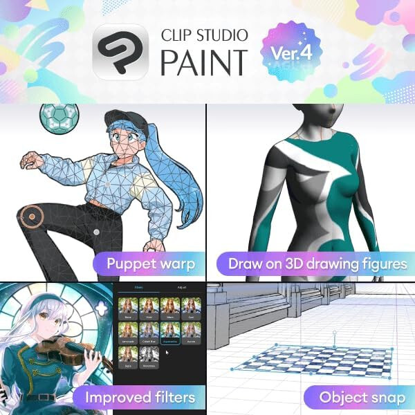 CLIP STUDIO PAINT EX - Version 4 | Perpetual Lic. I Retail Pack w/ Bonus Brushes