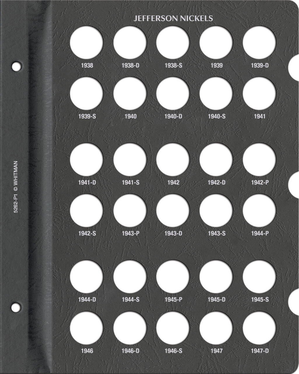 Jefferson Nickels: 1938-2003 Date & Mintmark Set-Whitman Prestige™ Album (Black)