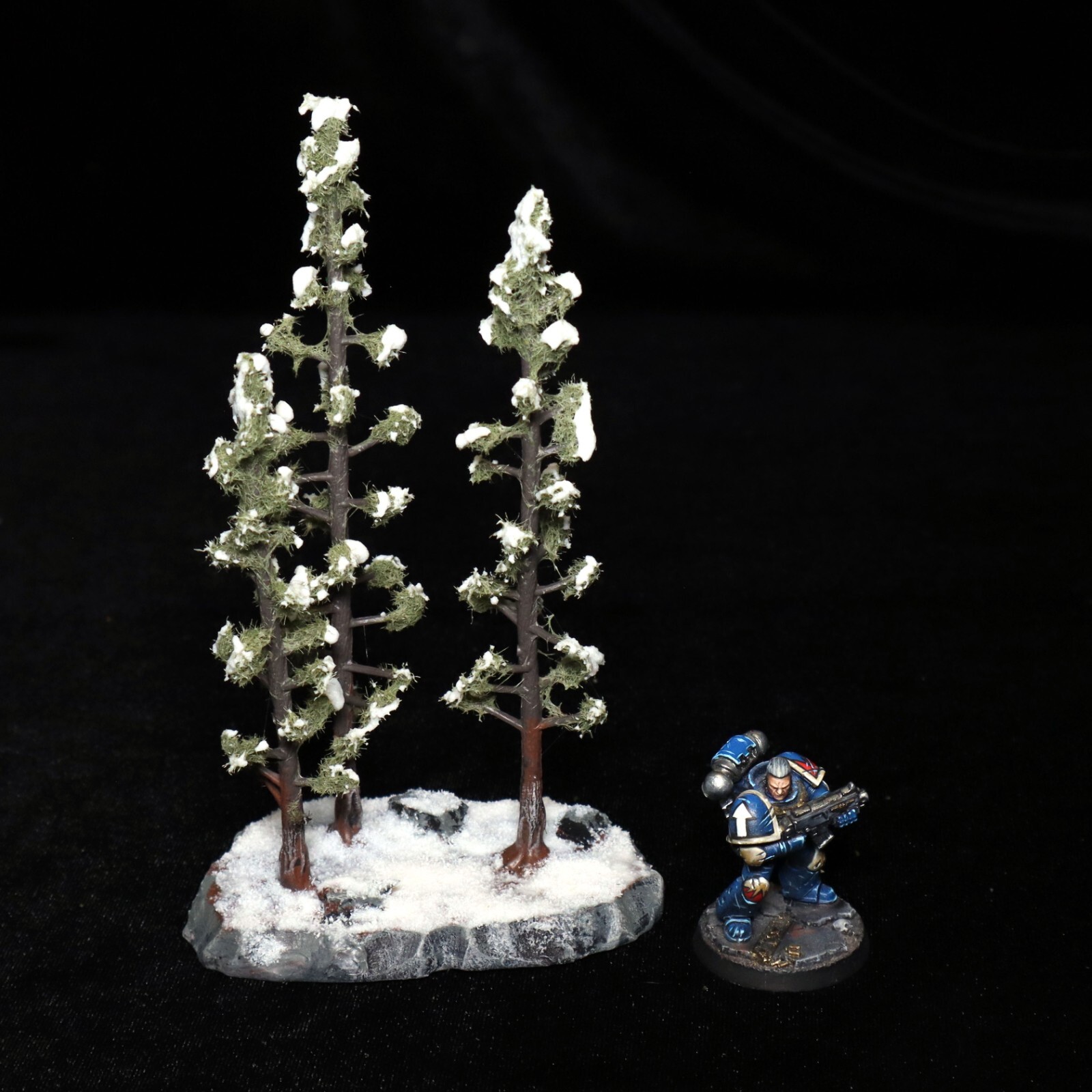 Handmade Snowy Pine/Fir Trees Set of 5 Winter Gaming Terrain