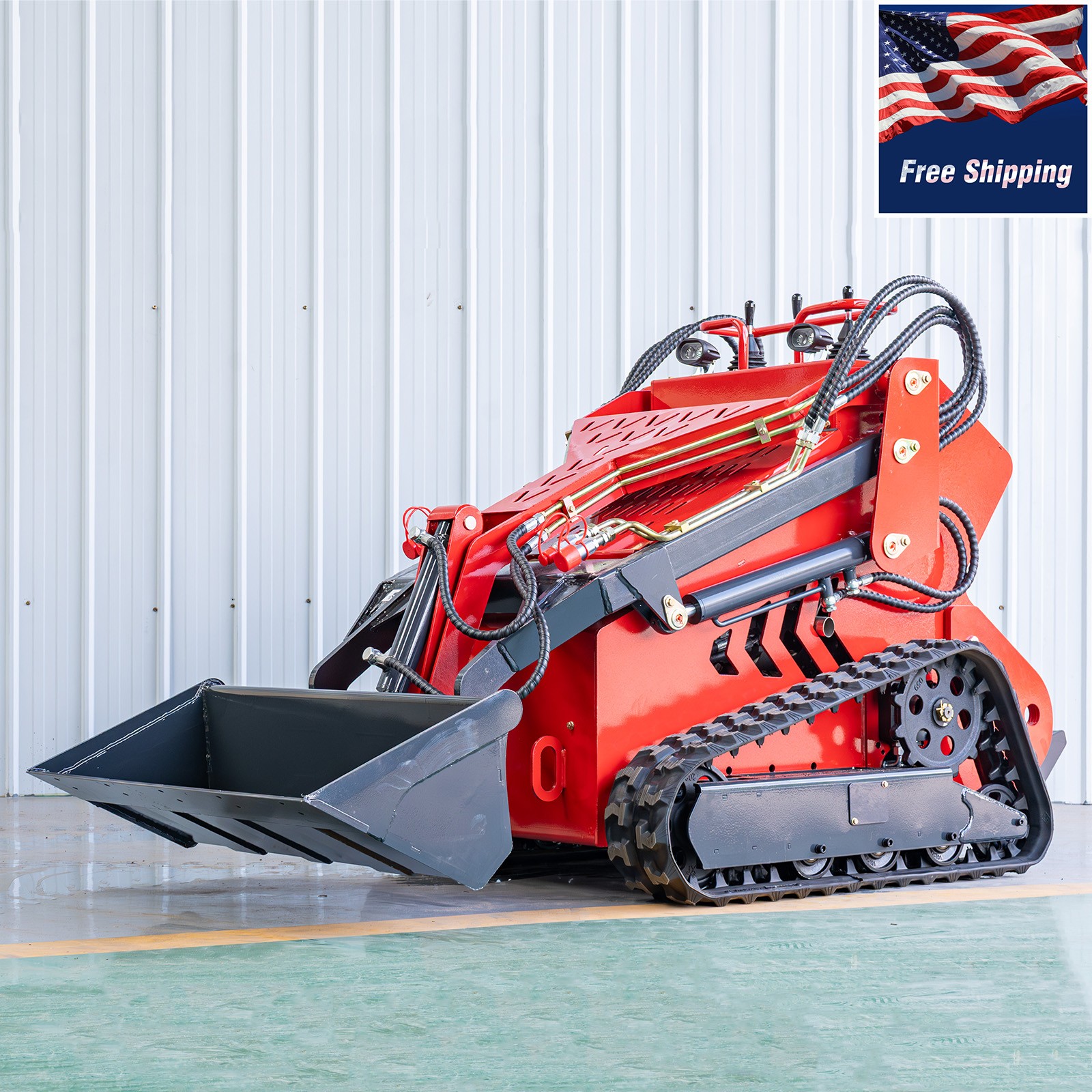 480 2645Lbs Tracked EPA 23HP 13GPM Mini Skid Steer 3-Pumps FREE SHIP Unloading