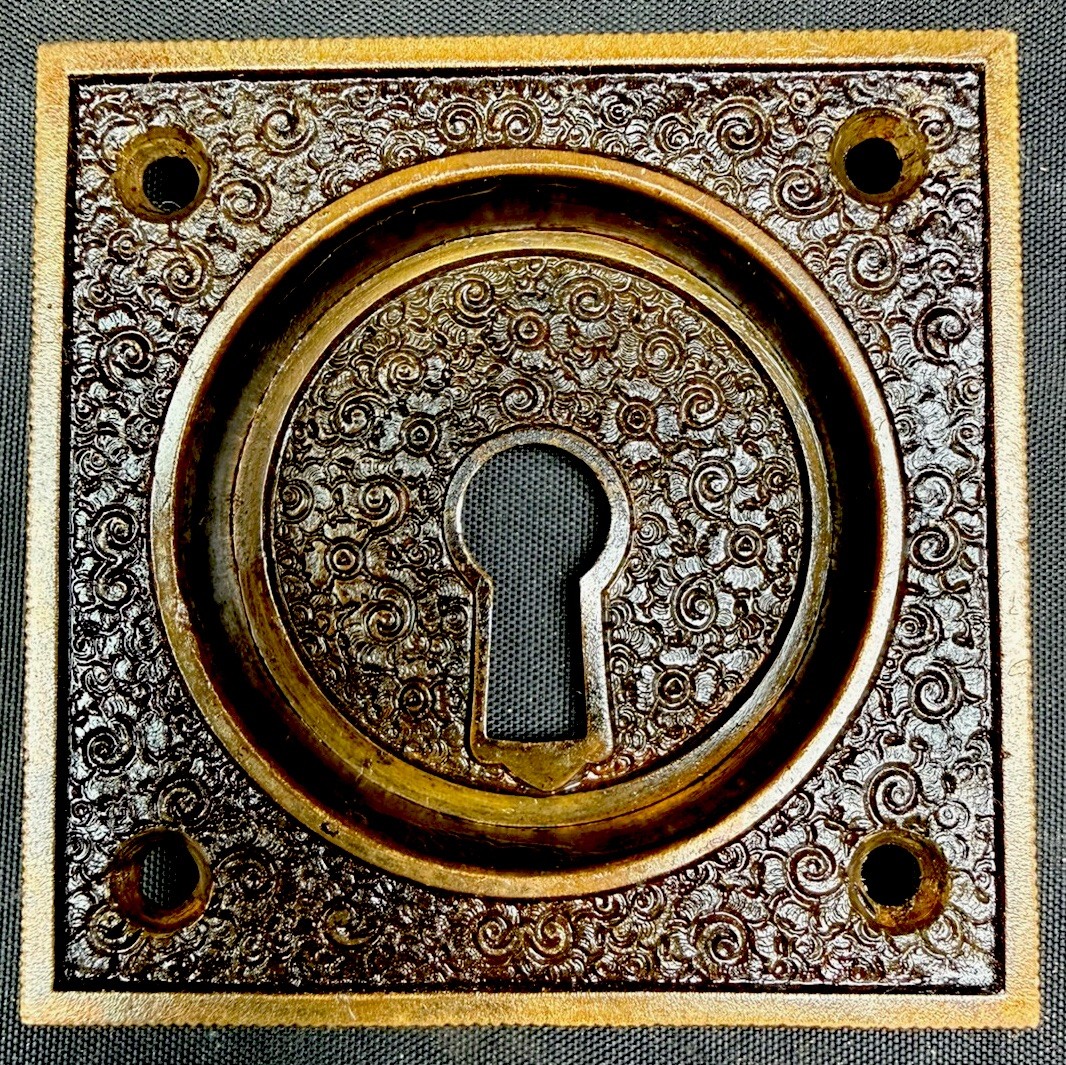 Russell and Erwin Amarat Damascene Victorian Pocket Door Sliding Door Set Square