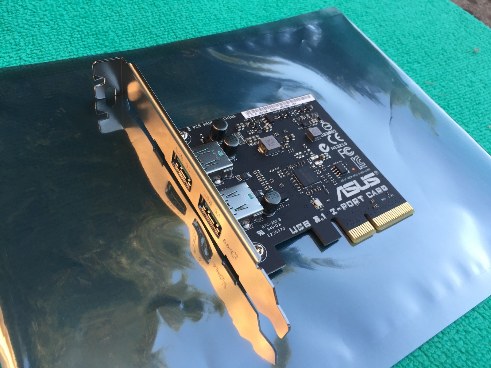 Asus 2 Port USB 3.1 Card PCI Express FOR X99 DELUXE II  Z170 DELUXE , ORIGINAL