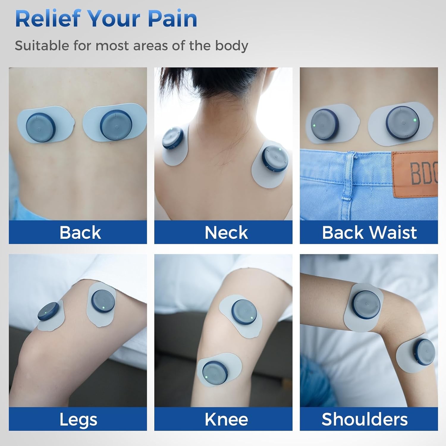 KingPavonini Wireless TENS Unit, Muscle Stimulator for Pain Relief, Gray