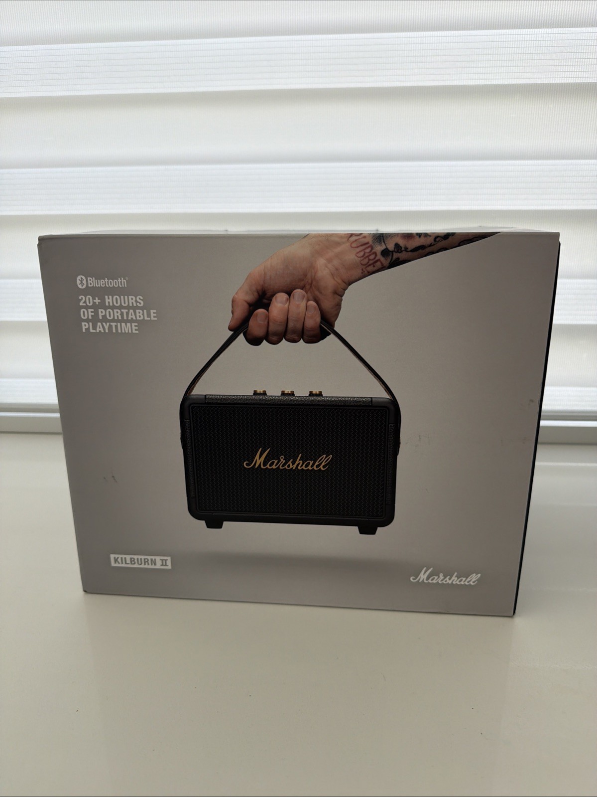 Marshall Kilburn II Portable Bluetooth Speaker, Black and Brass