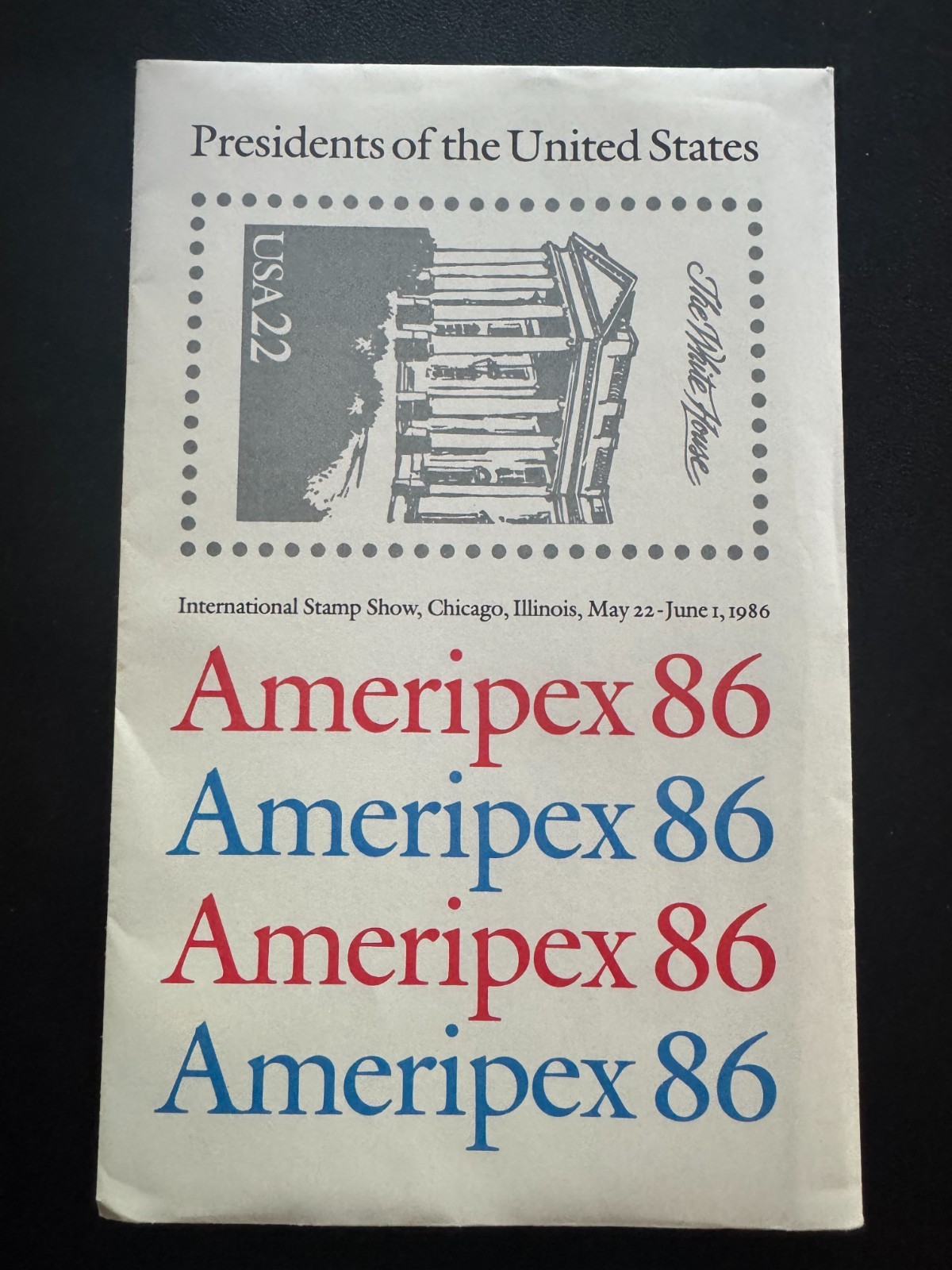 Scott #2216-19 Ameripex Presidents 4 sheets of 22¢ Stamps (1986)
