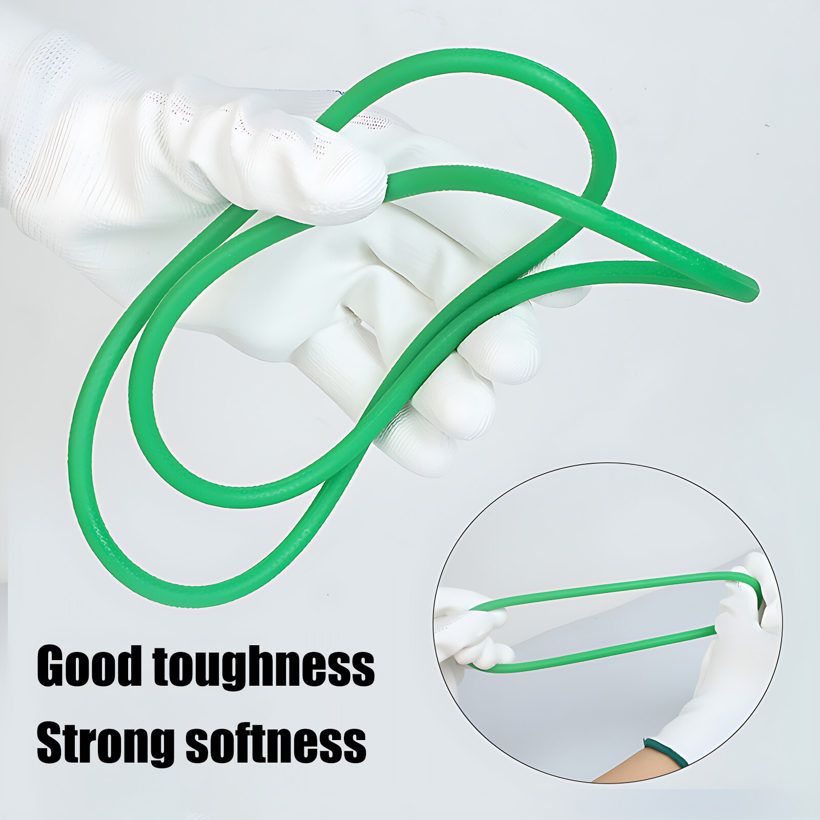 PU Green Solid Round Belt Polyurethane Close Loop Drive Belting Diameters 2-10mm