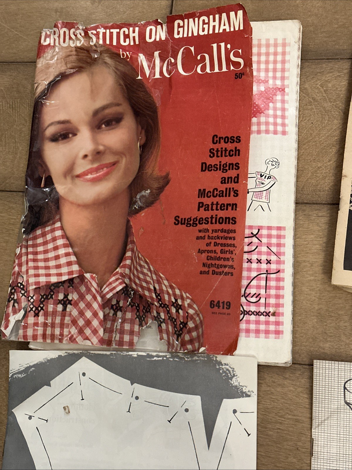 1960's Sewing & Homemaking Books & Patterns Cross Stitch On Gingham, Simplicity