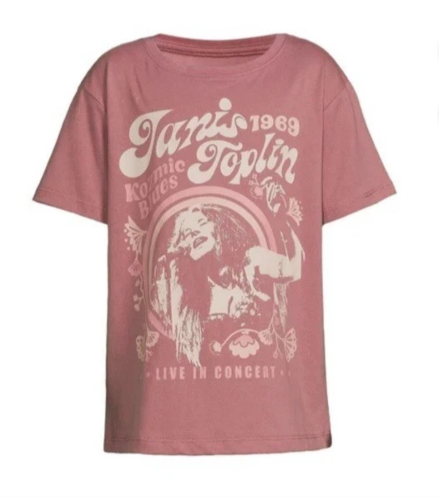 Janis Joplin Kozmic Blues 1969 Live Concern Graphic T-Shirt Youth Size: L(10-12)