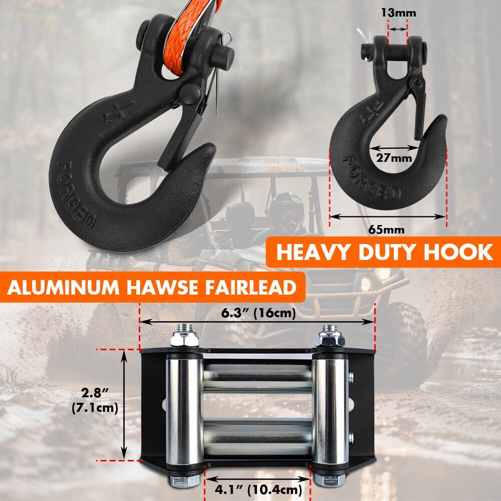 MNEMOSYNE Electric Winch 4500lb Steel cable Wireless Remote Towing ATV UTV 4×4