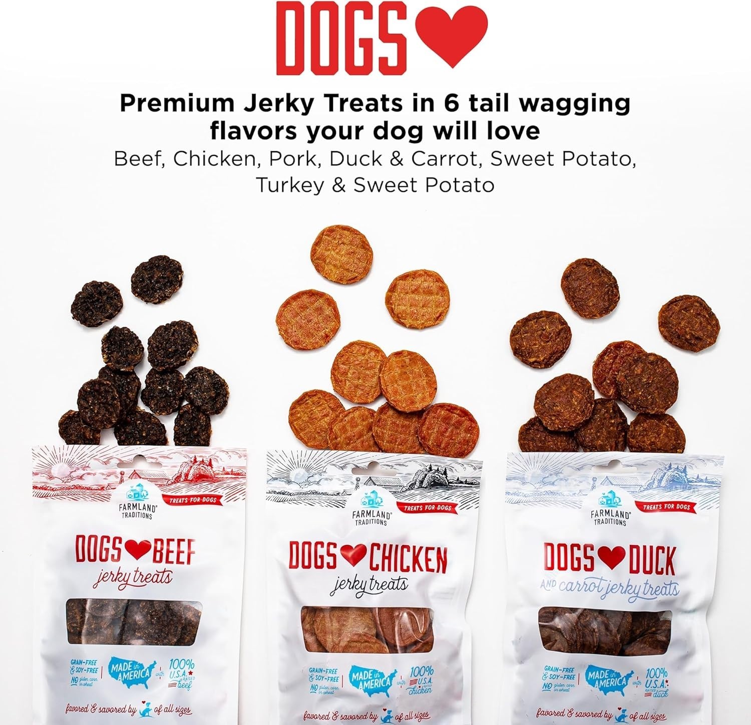 6 lbs x Farmland Traditions Chicken Jerky Dog Treats Human Grade 2 Ingredients