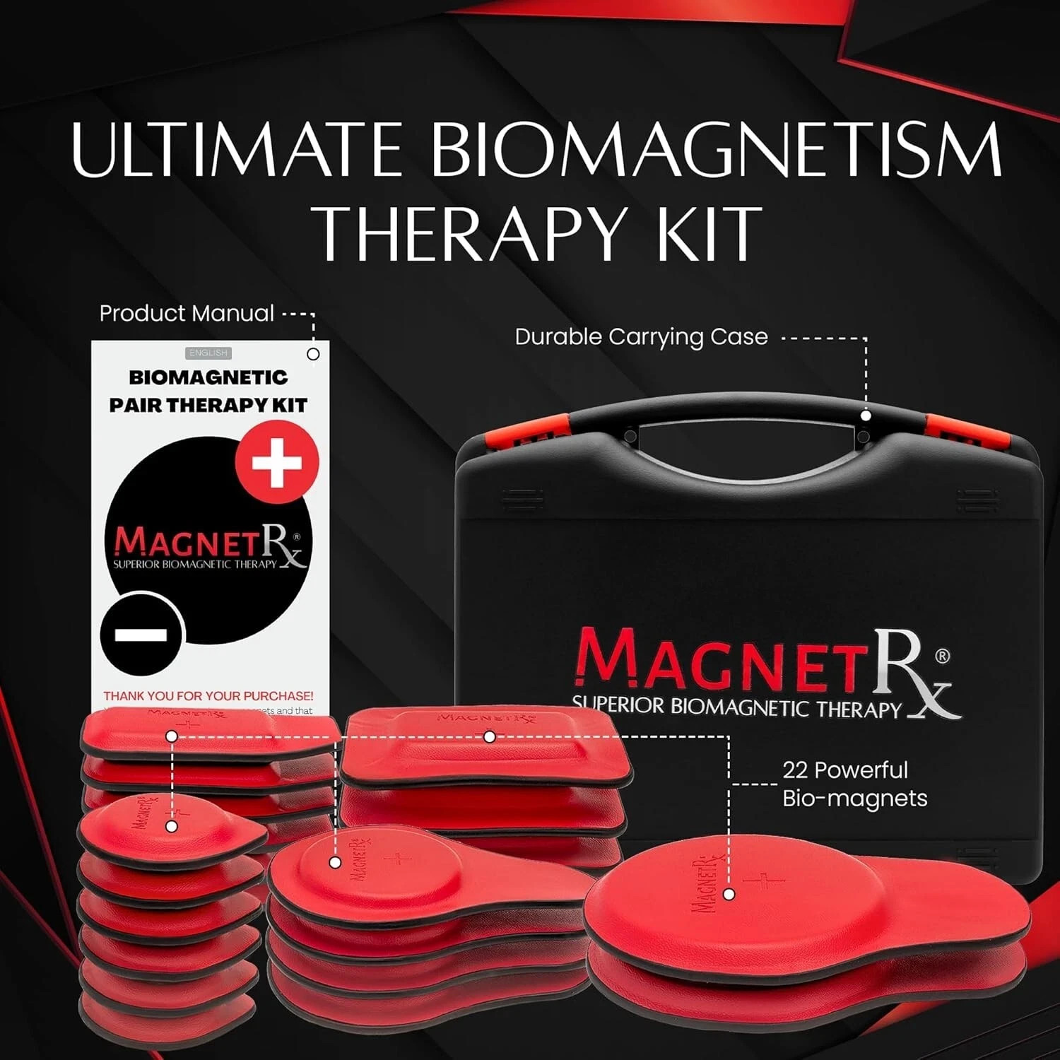MagnetRX® Biomagnetic Therapy Magnets Kit Set Biomagnetism Magnets Therapy