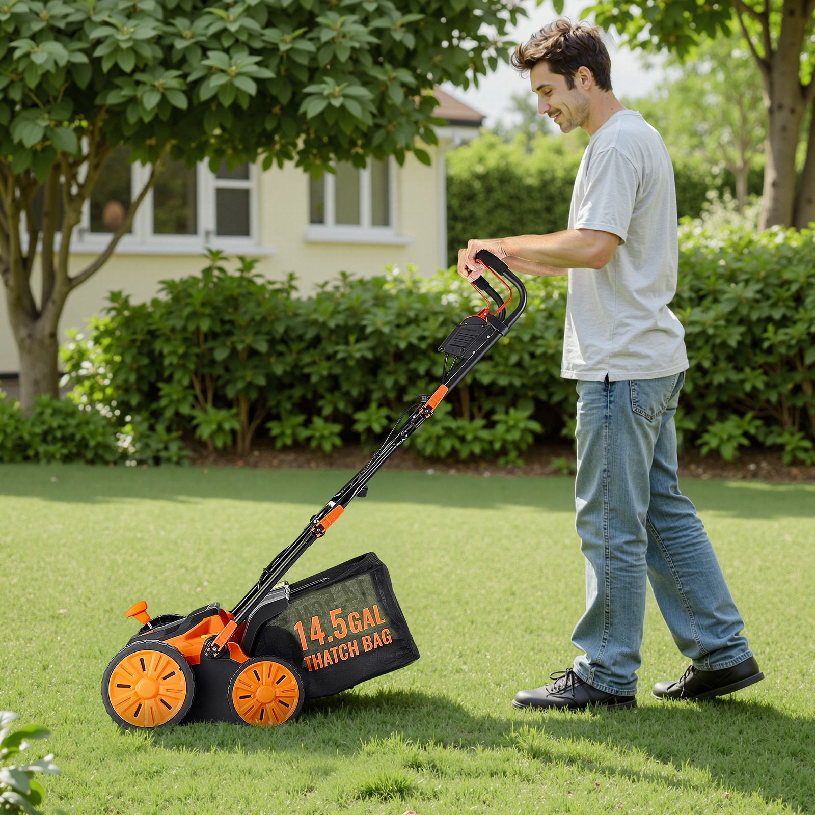 VEVOR 2-in-1 Electric Dethatcher and Scarifier Lawn Dethatcher 16-Inch 15 Amp
