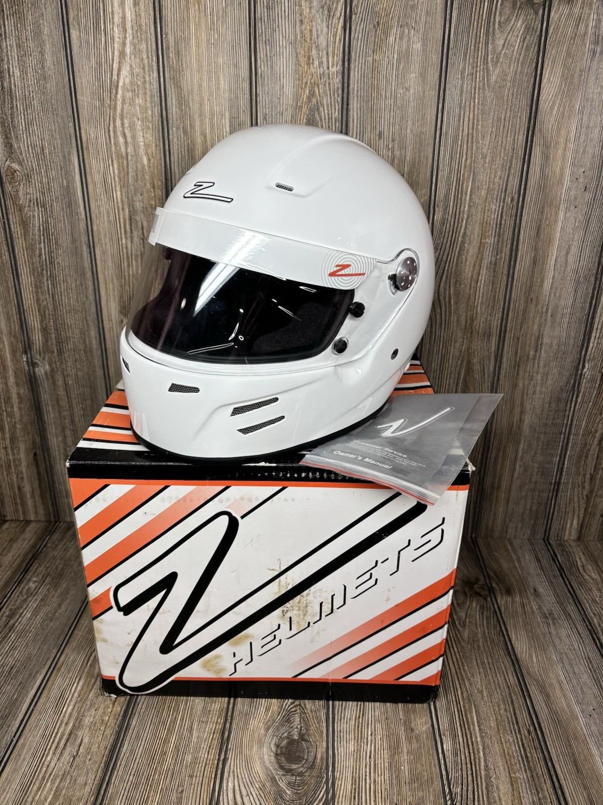 New Zamp FSA-3 Helmet H751001M White Snell SA2015 Medium